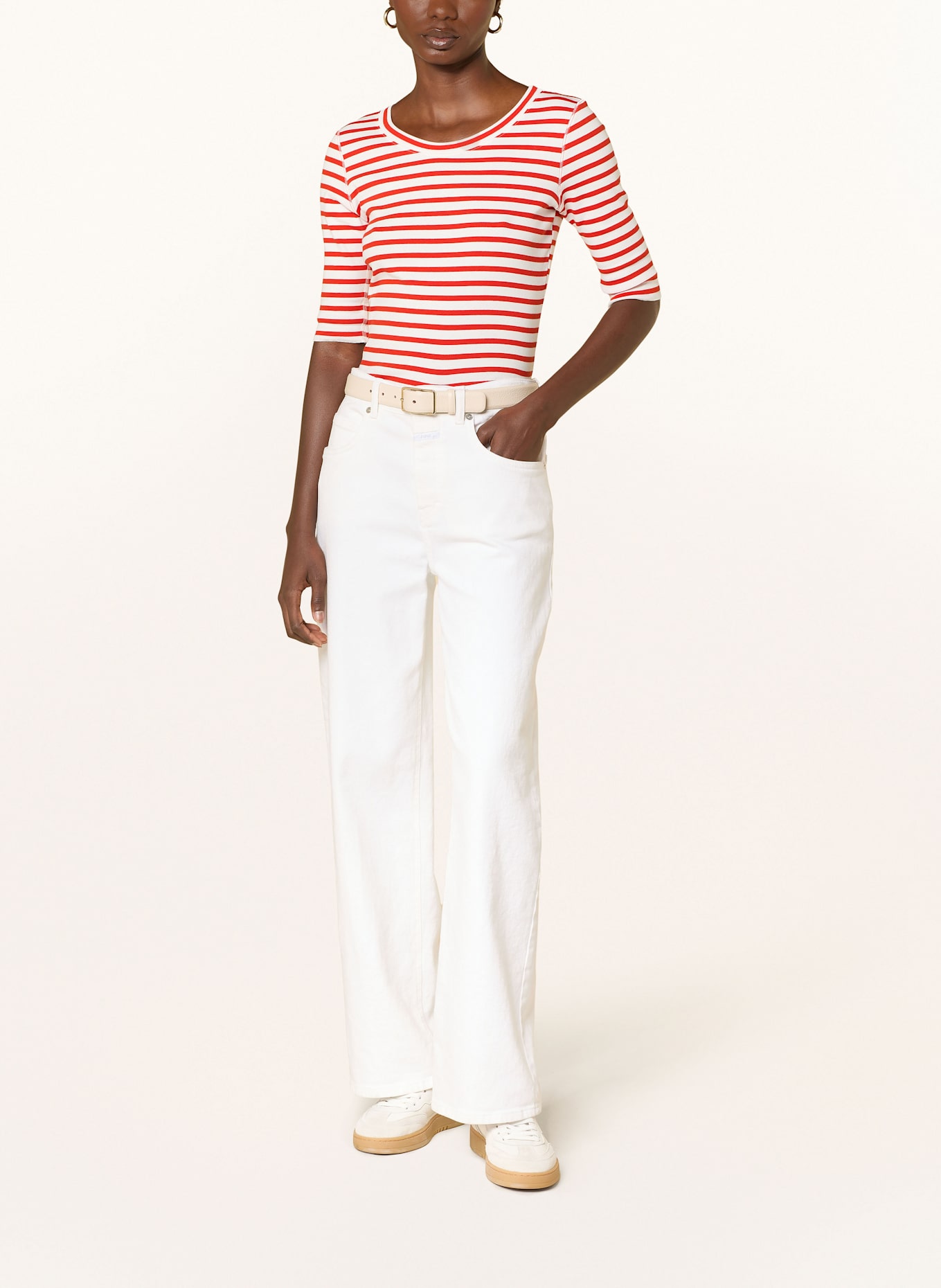 MARC CAIN Longsleeve mit 3/4-Arm: 271 flame red