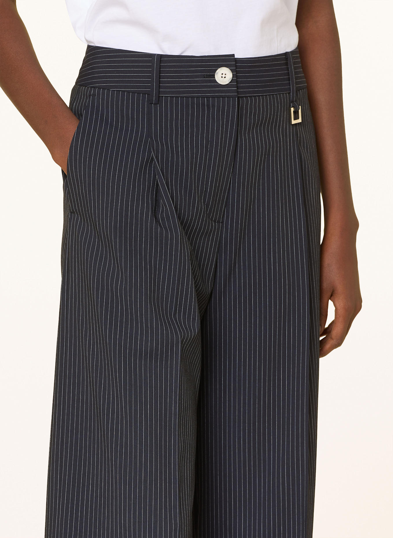 JOOP! Marlenehose PARIS: DUNKELBLAU / WEISS