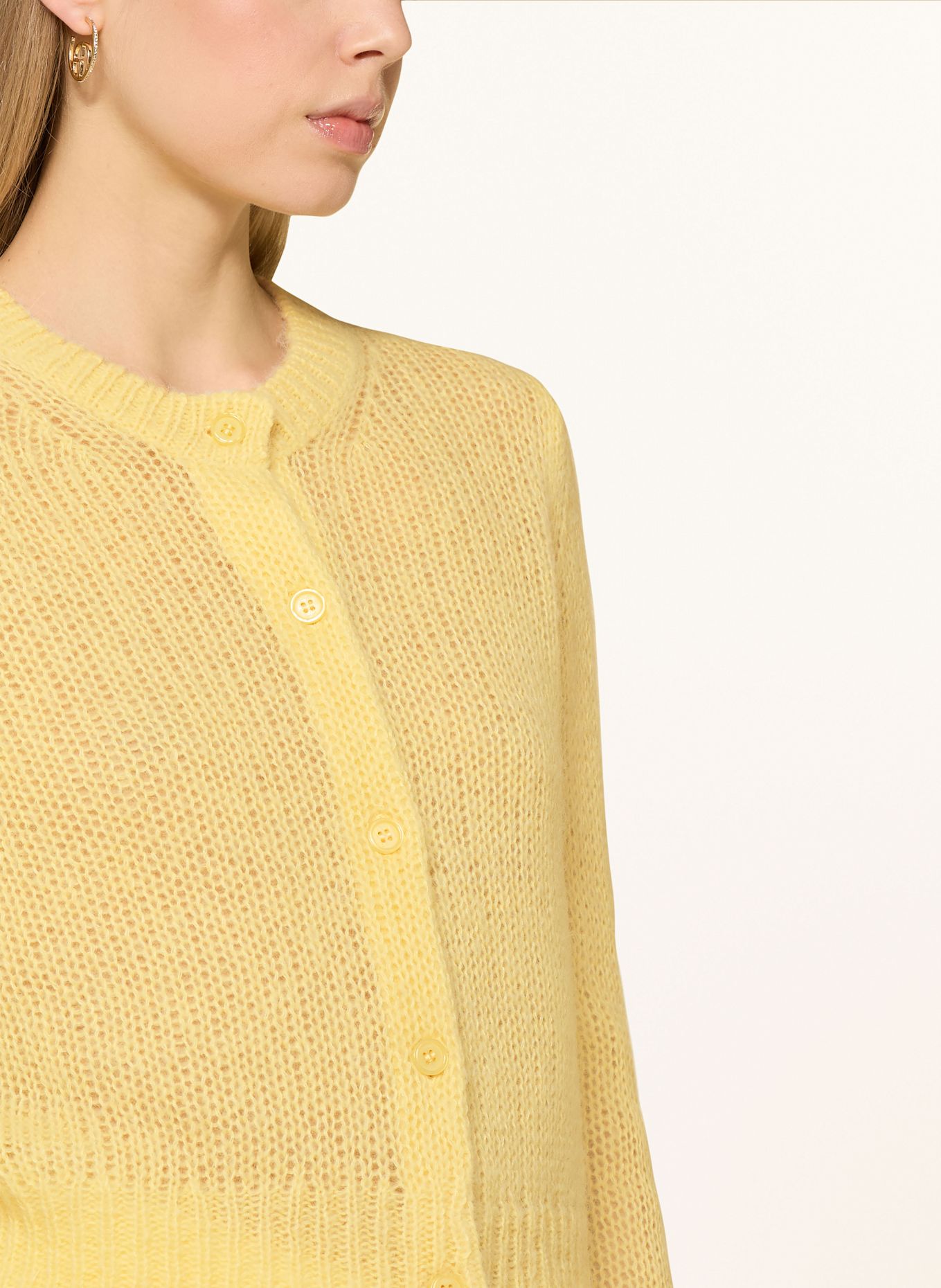 JOOP! Strickjacke KALA mit Alpaka: HELLGELB