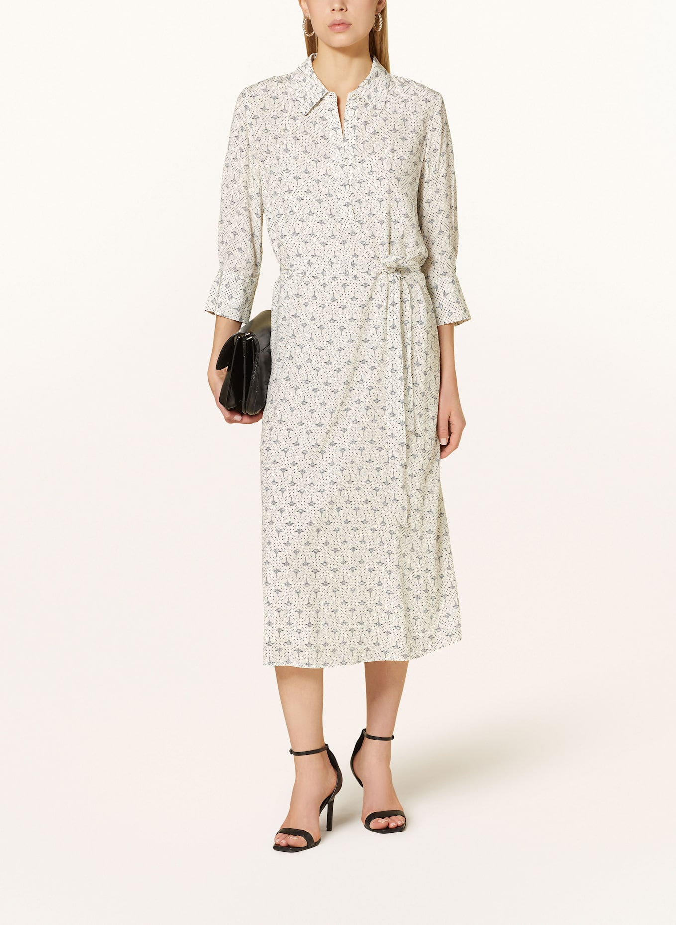 JOOP! Hemdblusenkleid DIANDRA mit 3/4-Arm: ECRU/ DUNKELBLAU