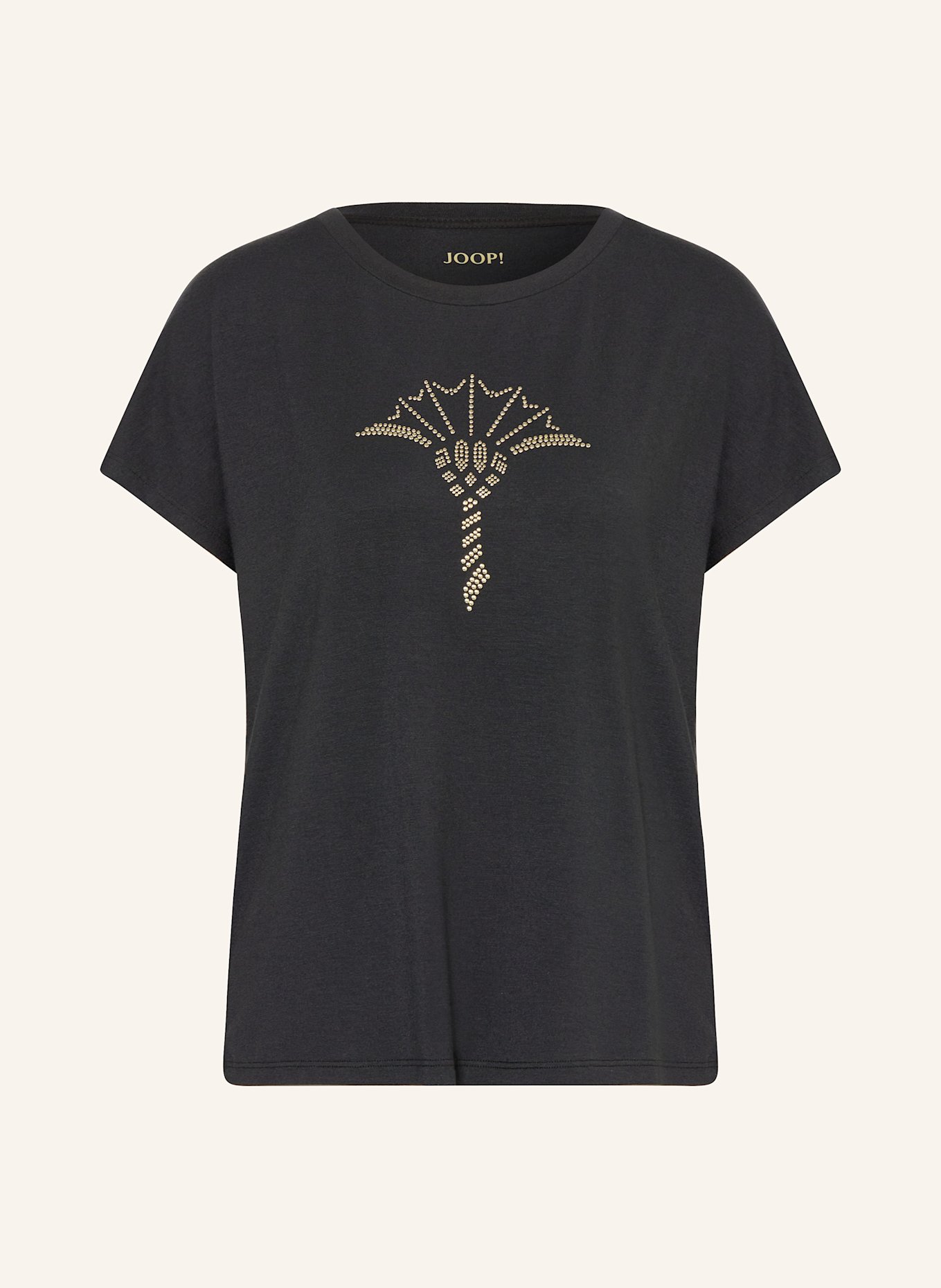 JOOP! Schlafshirt mit Schmucksteinen: SCHWARZ