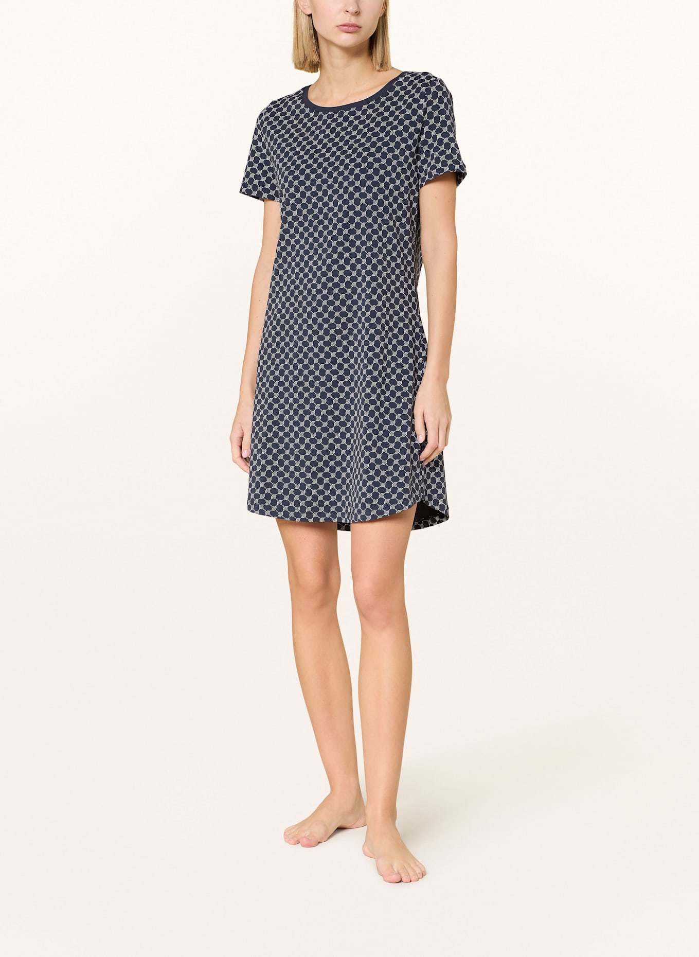 JOOP! Nachthemd: DUNKELBLAU / WEISS