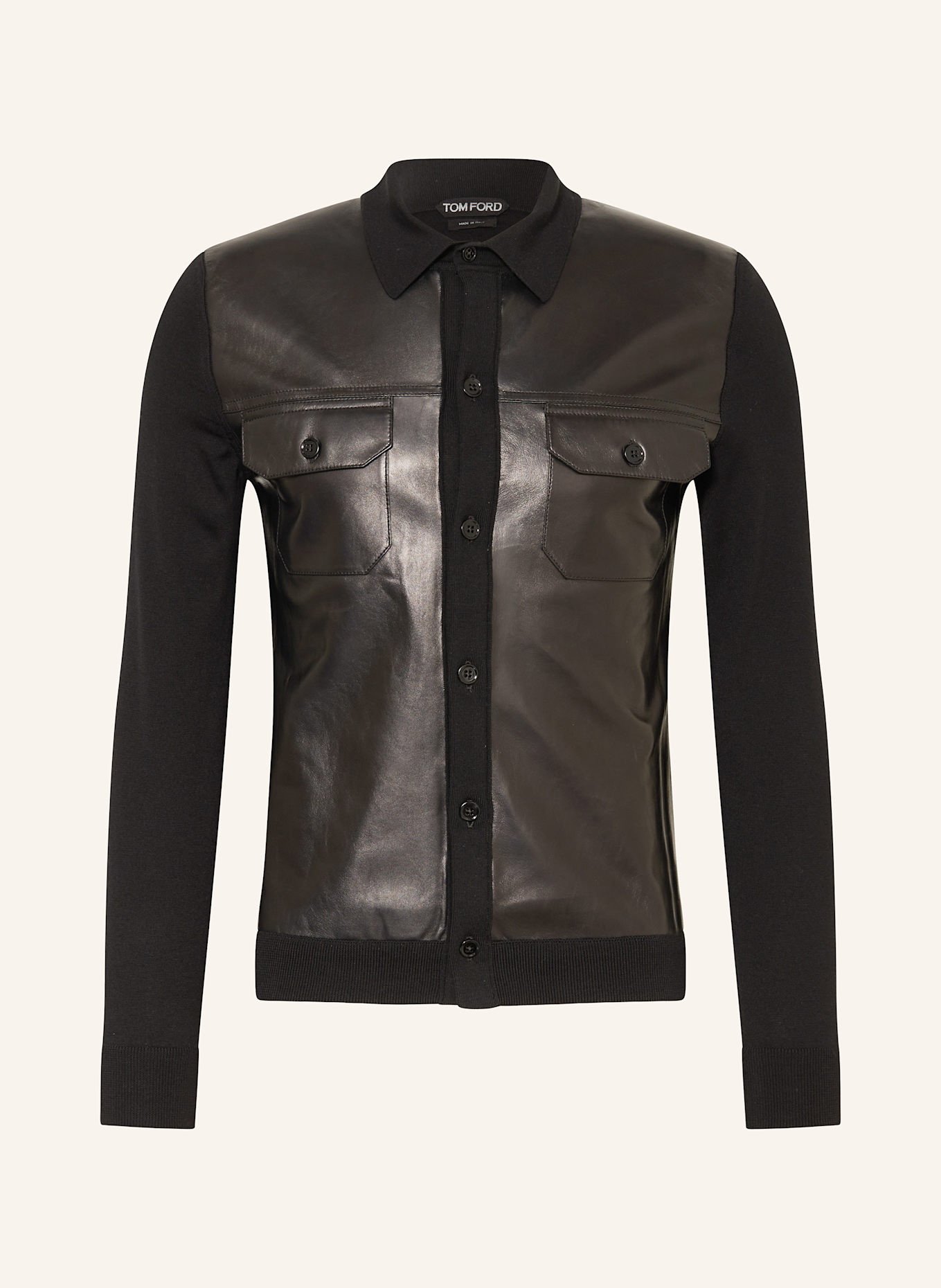 TOM FORD Overjacket im Materialmix: SCHWARZ