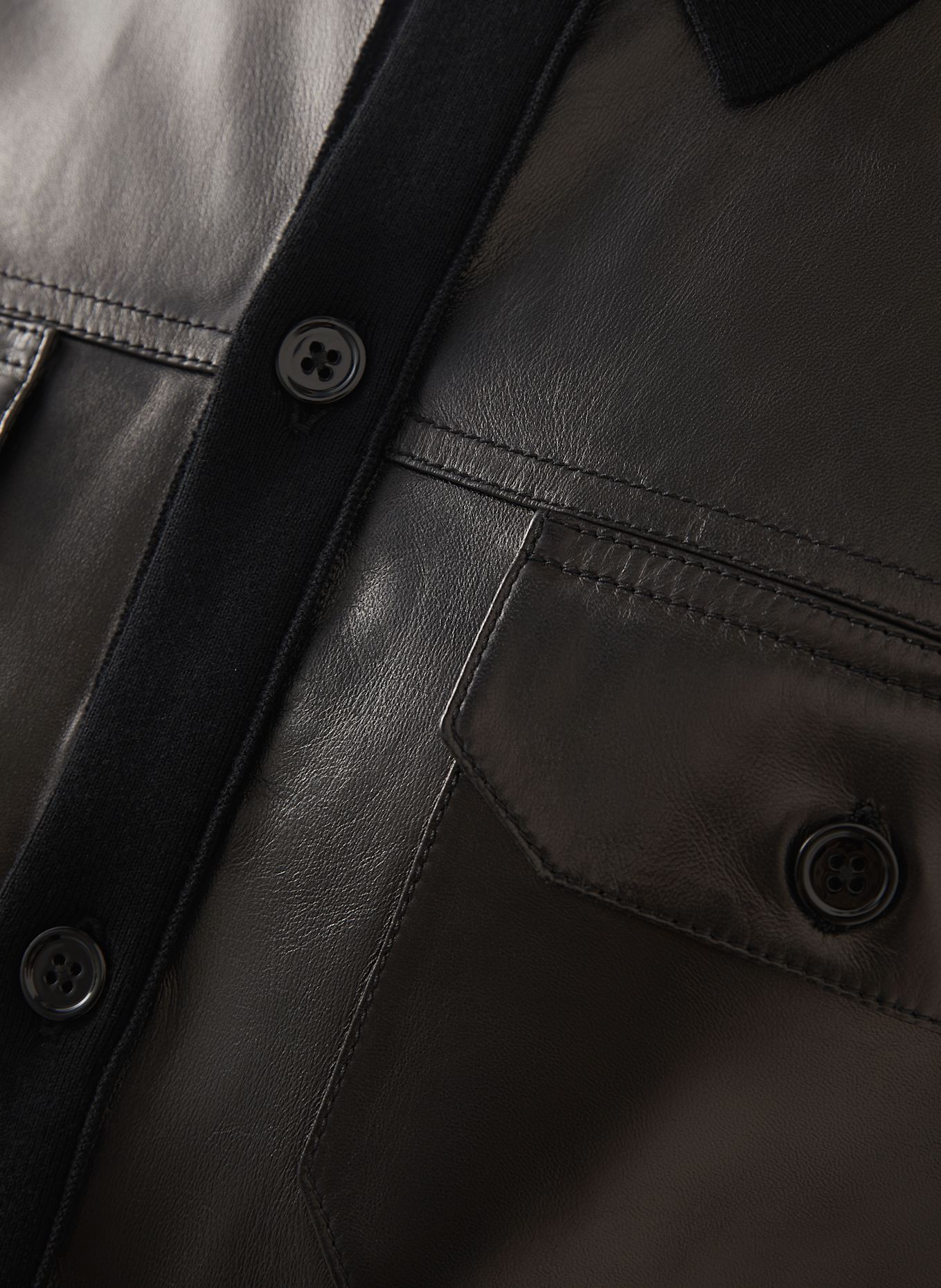 TOM FORD Overjacket im Materialmix: SCHWARZ