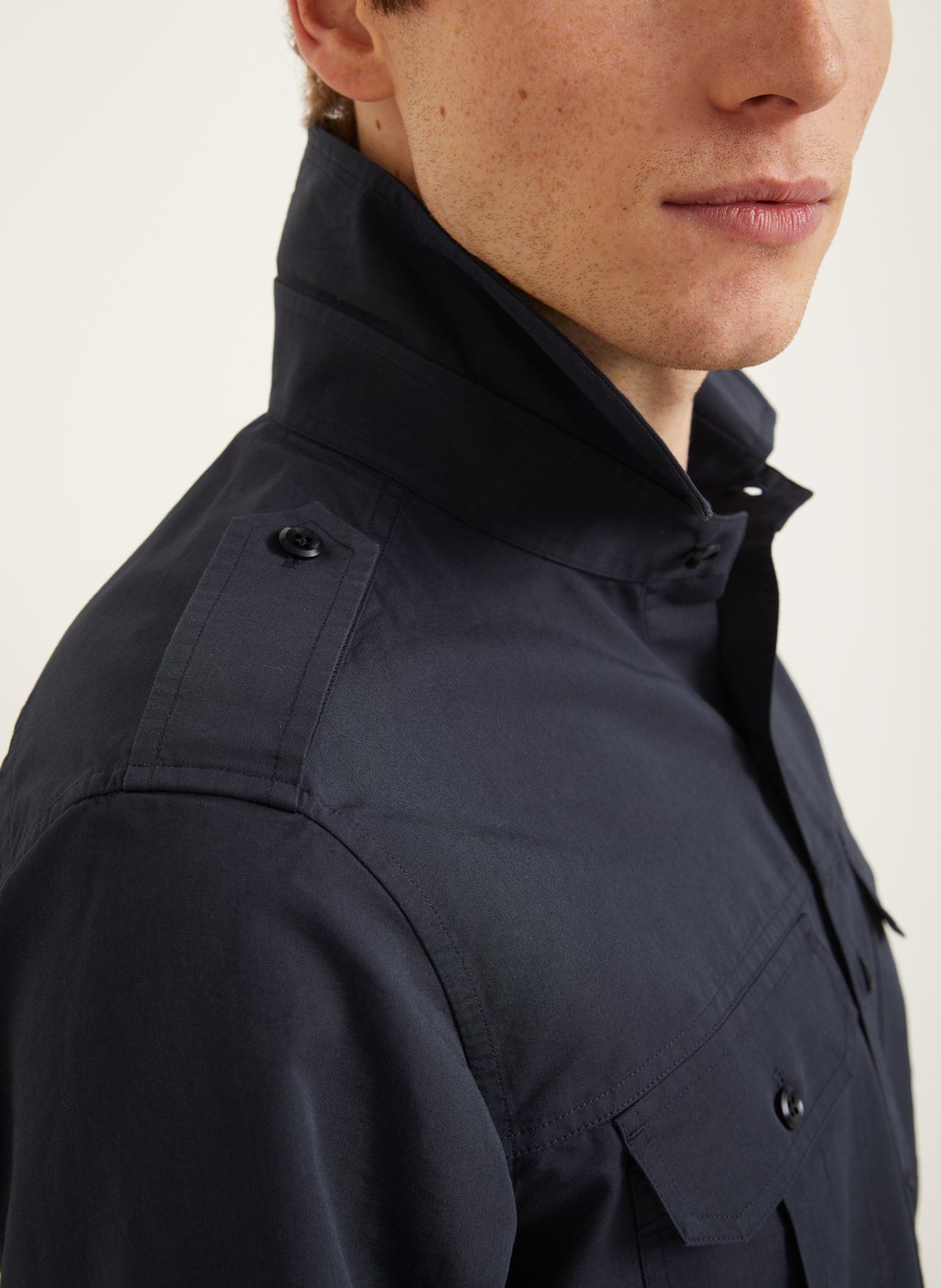 TOM FORD Hemd Regular Fit mit Seide: DUNKELBLAU