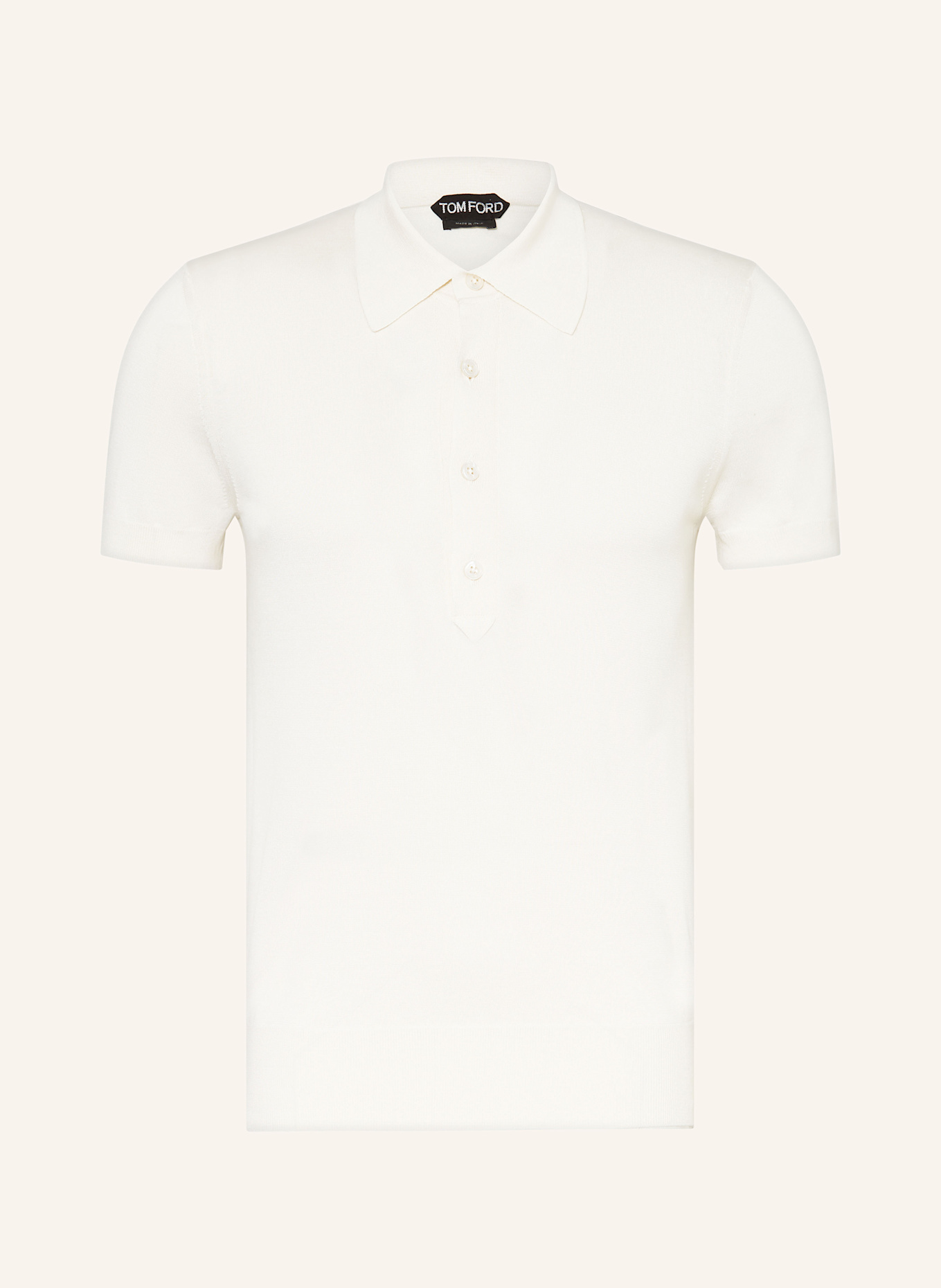 TOM FORD Jersey-Poloshirt mit Seide: ECRU