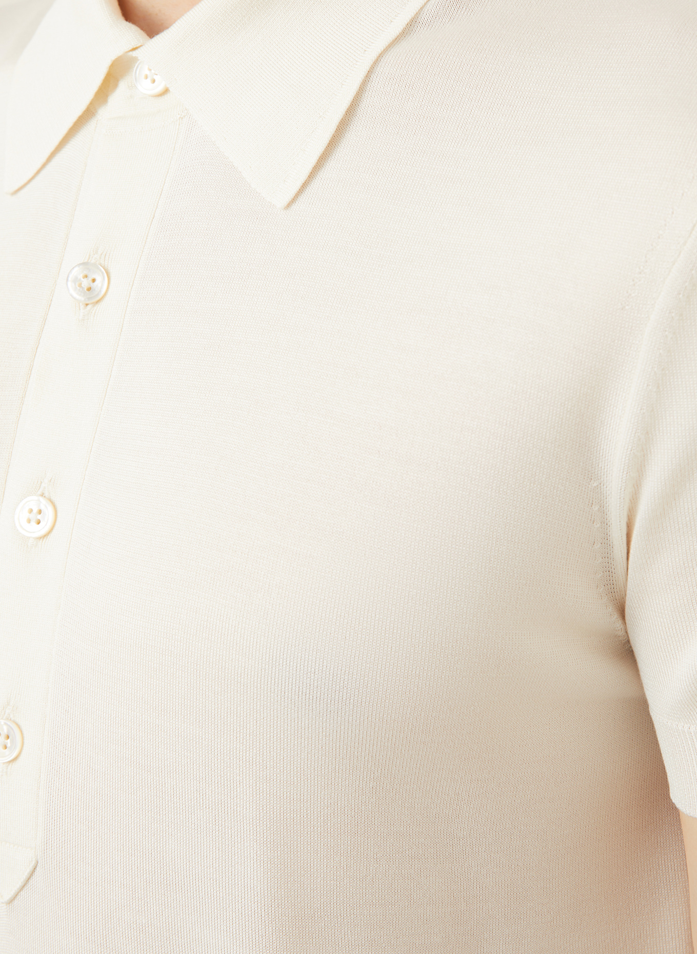 TOM FORD Jersey-Poloshirt mit Seide: ECRU