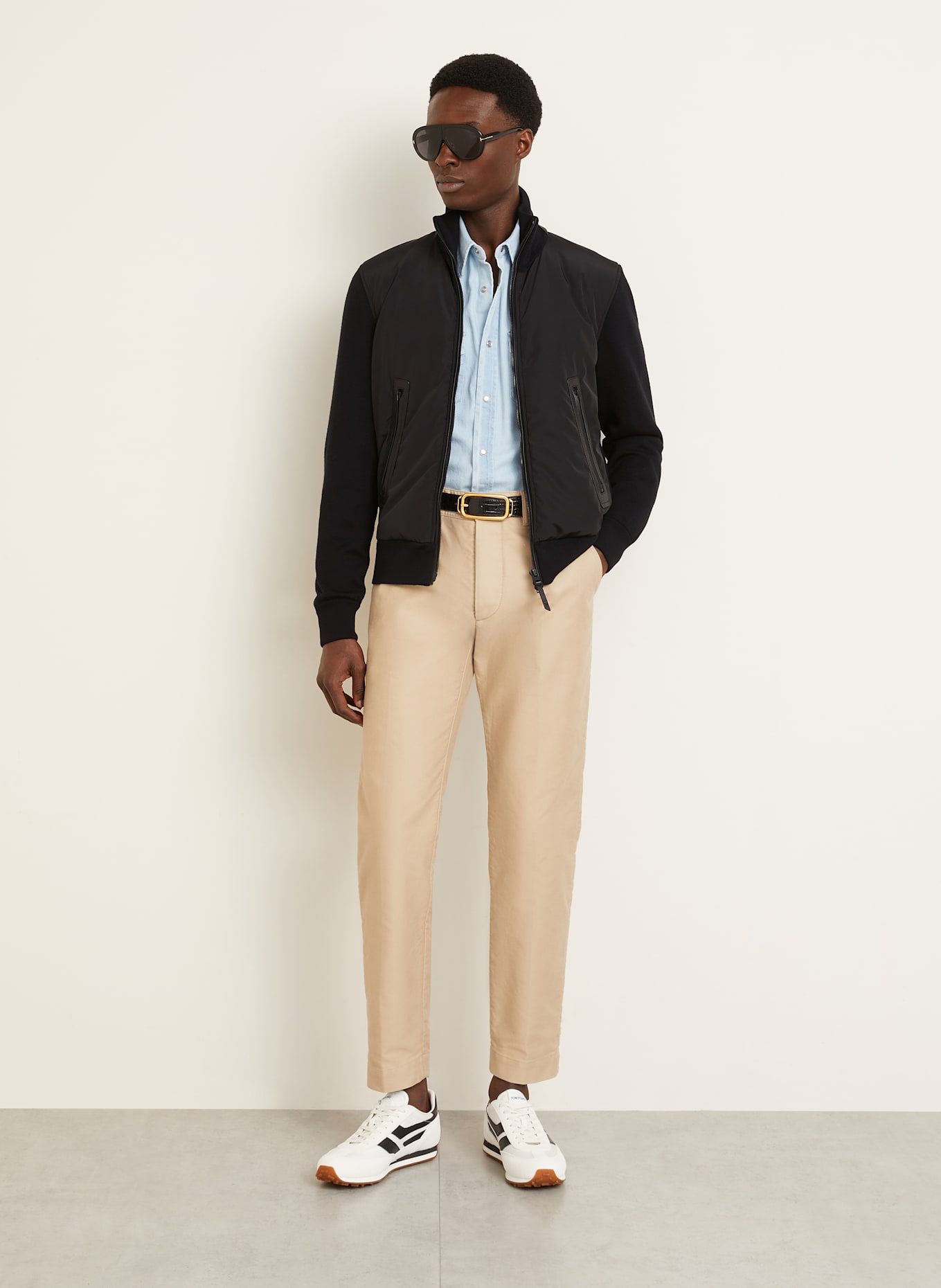 TOM FORD Blouson im Materialmix: SCHWARZ