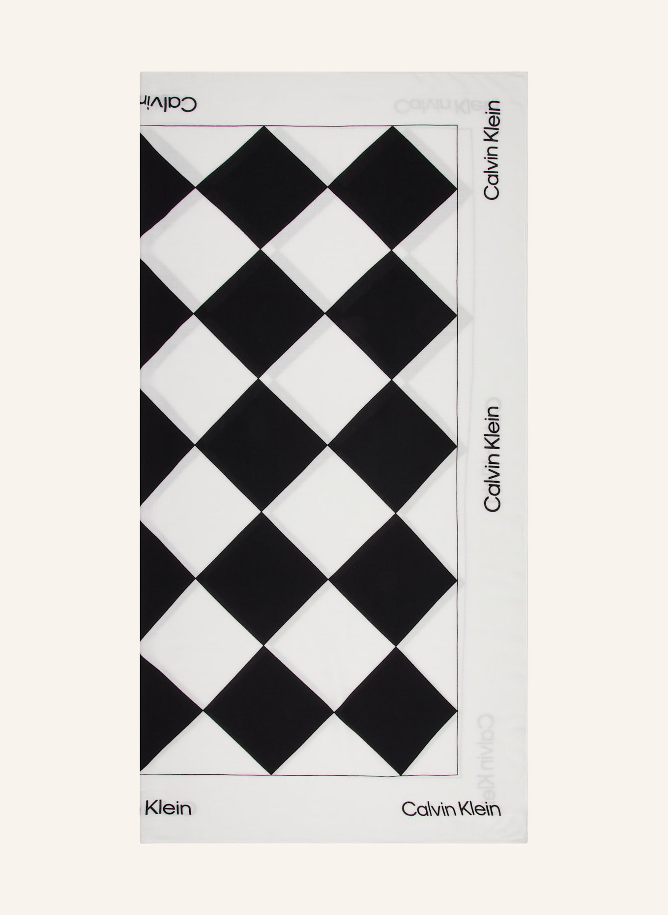 Calvin Klein Scarf: CREAM / BLACK