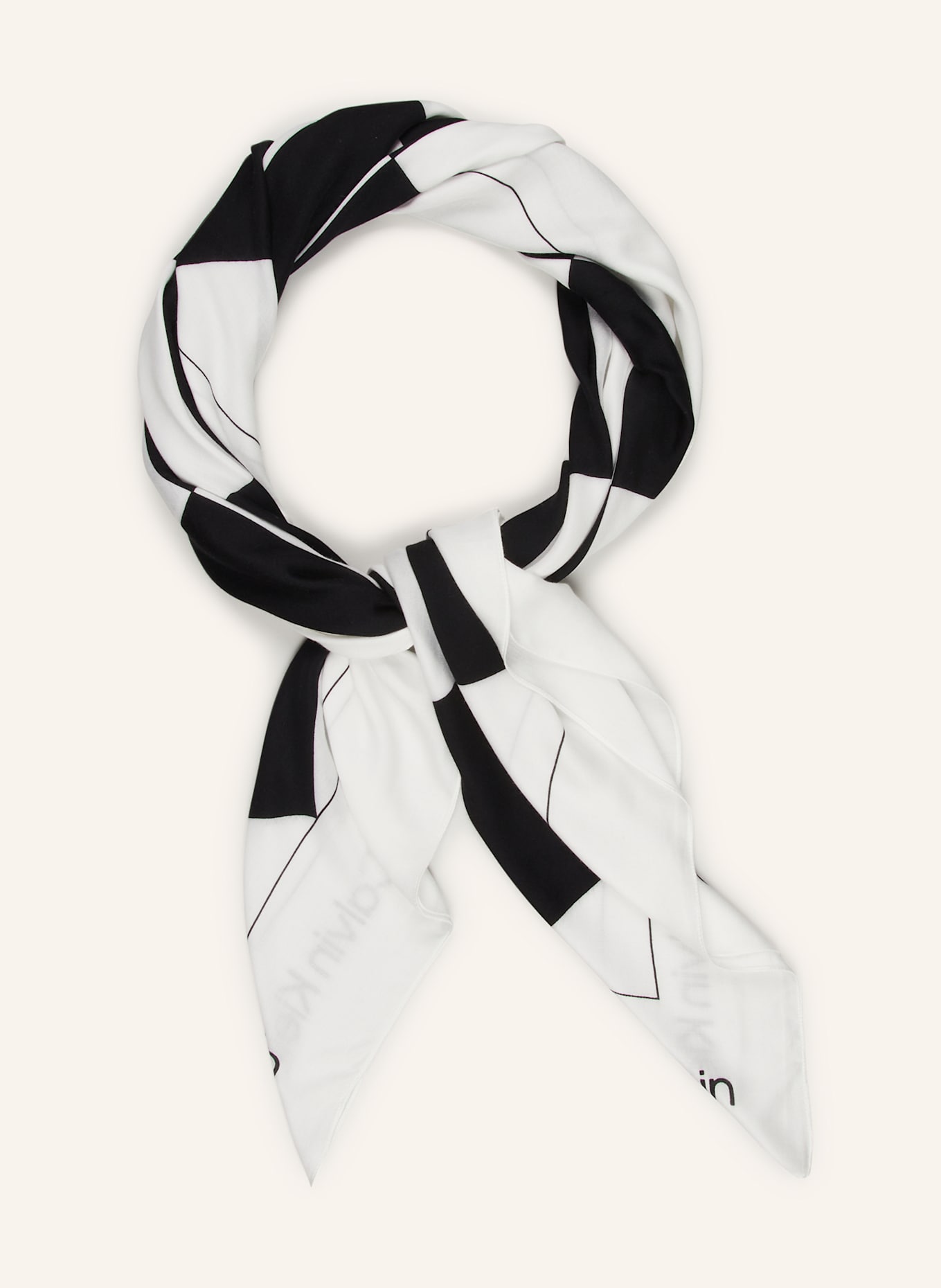 Calvin Klein Scarf: CREAM / BLACK