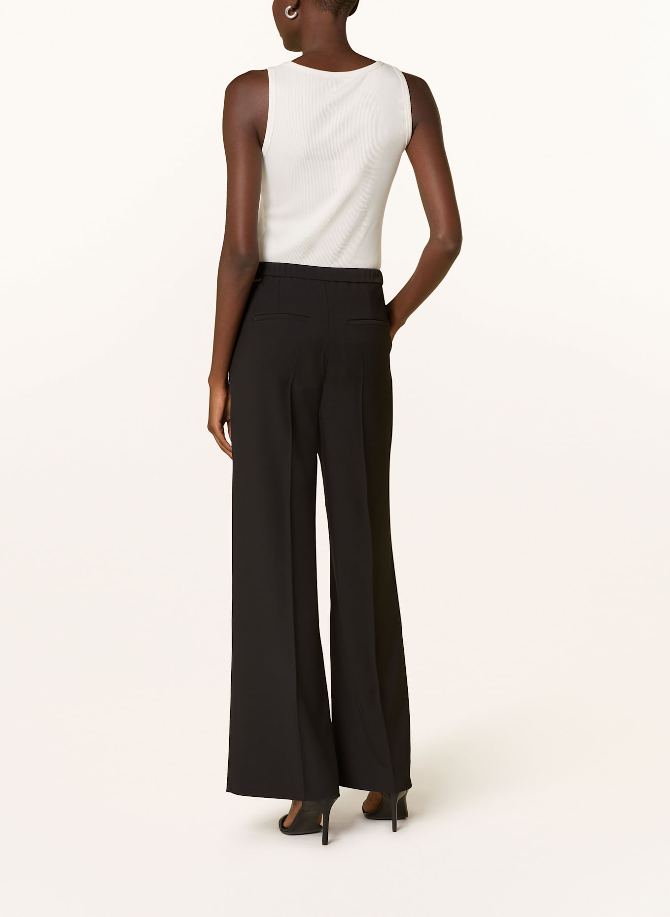 Calvin Klein Wide leg trousers: BLACK