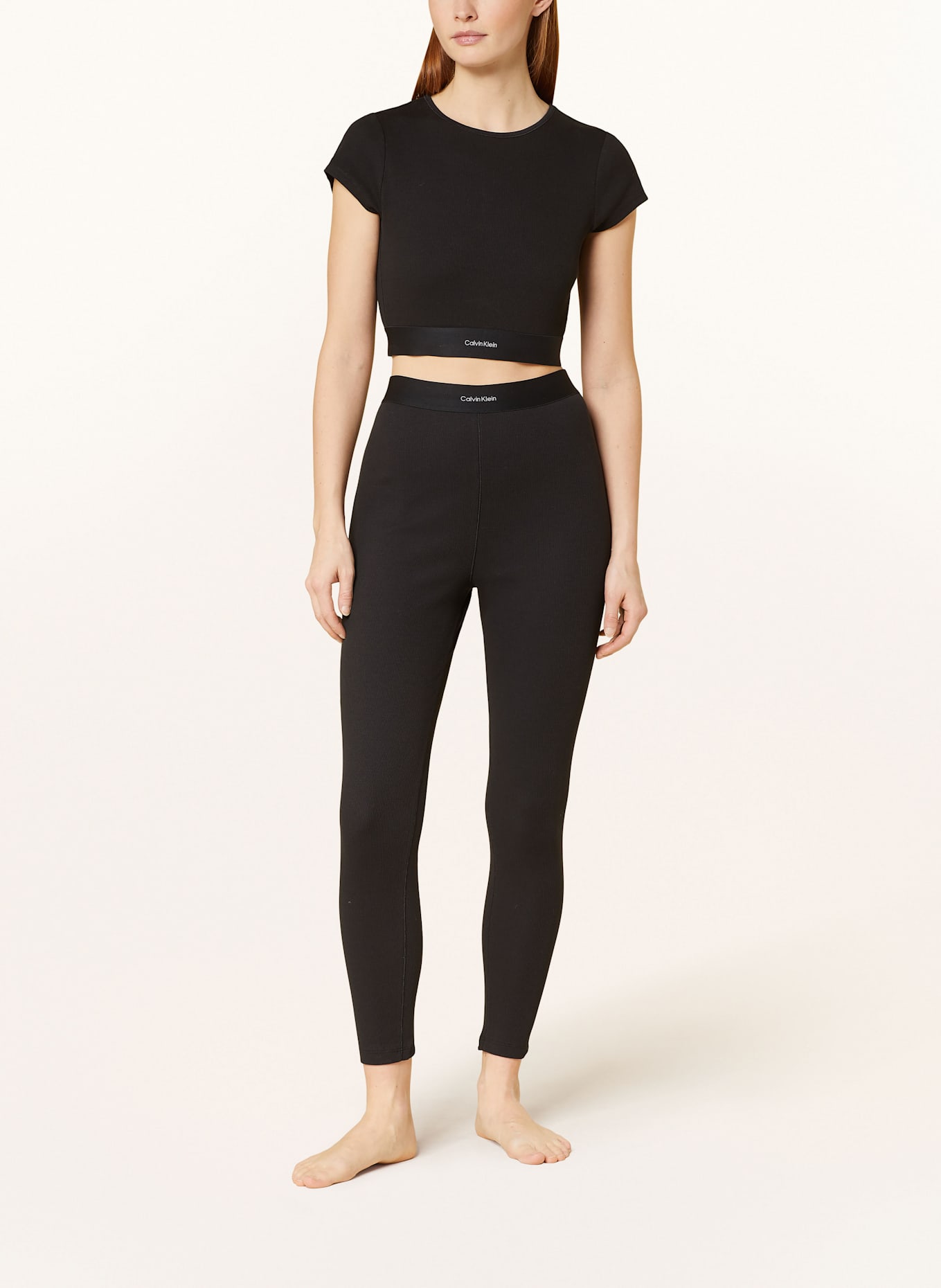 Calvin Klein Lounge-Shirt COTTON STRTECH RIB: SCHWARZ