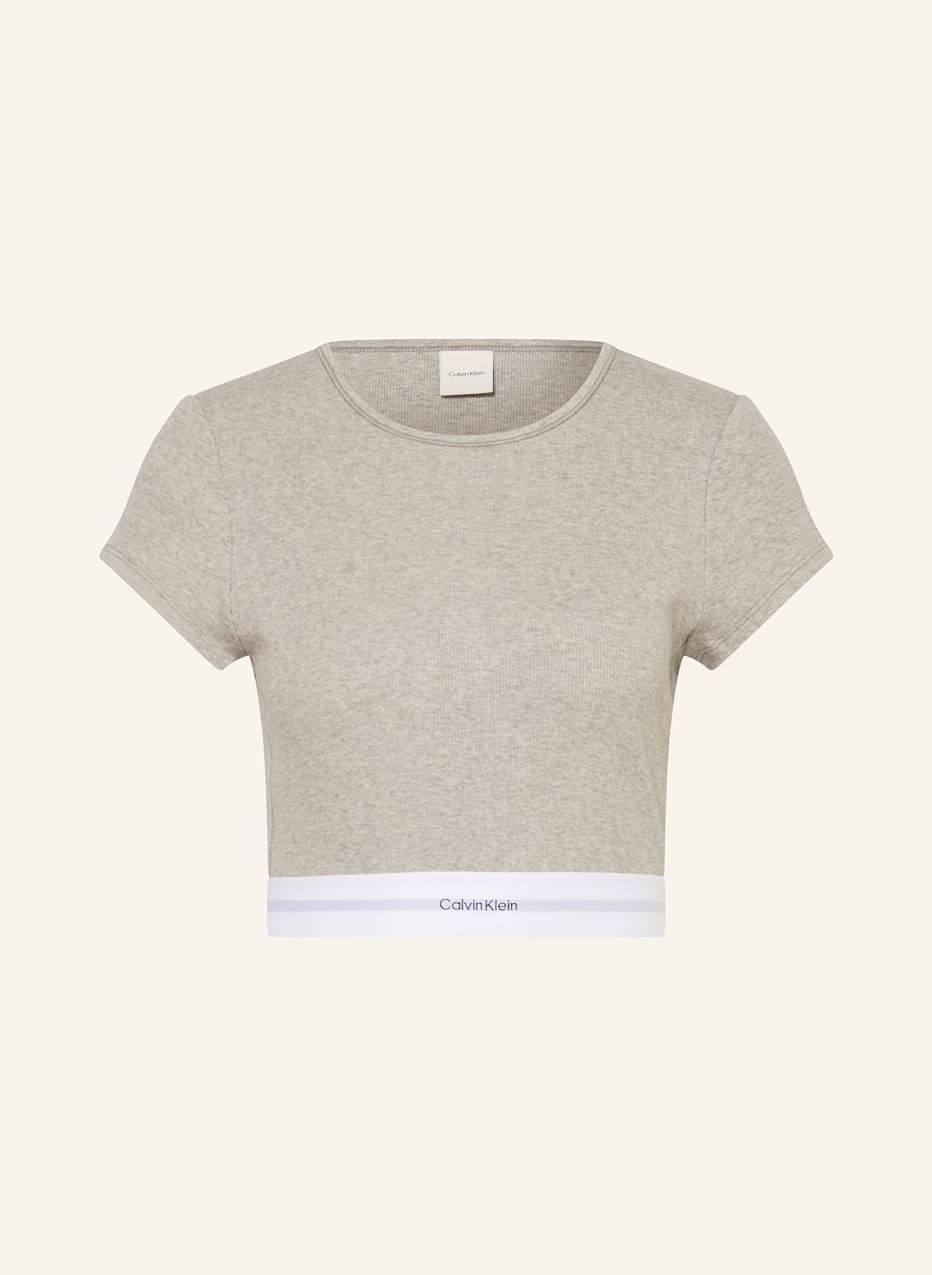 Calvin Klein Lounge-Shirt COTTON STRTECH RIB: GRAU / WEISS