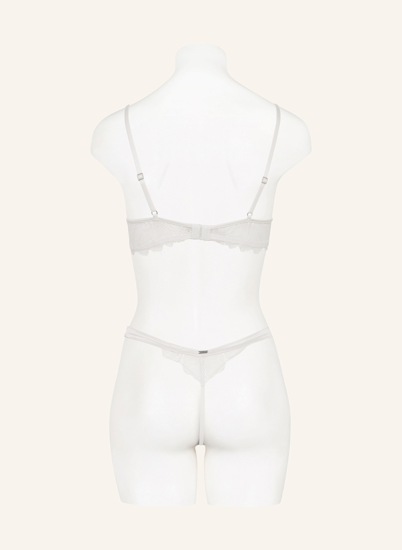 Calvin Klein Kalhotky String CK BLACK FLORAL LACE: KRÉMOVÁ