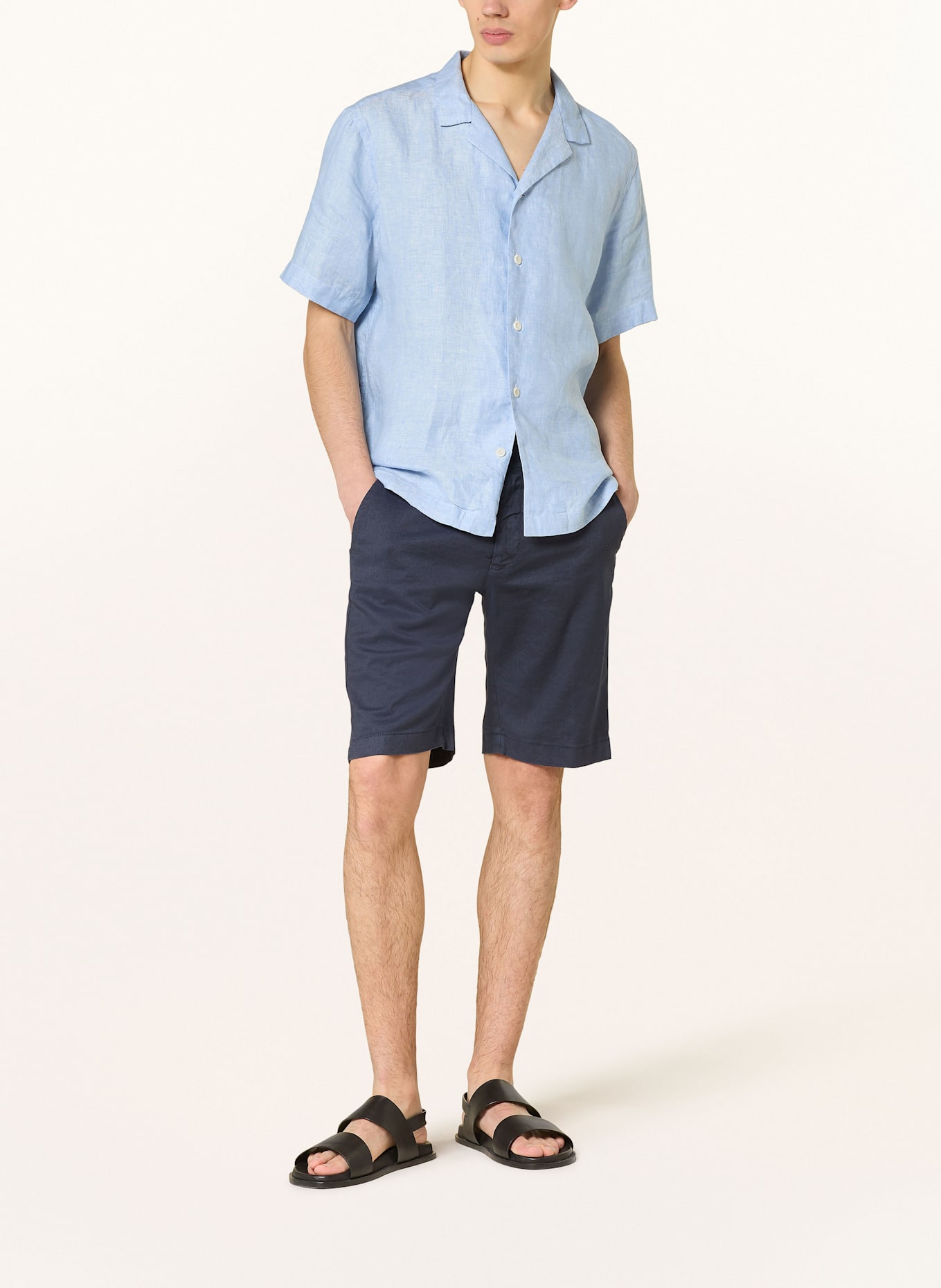 ETON Košile resort Comfort Fit ze lnu: TMAVĚ MODRÁ