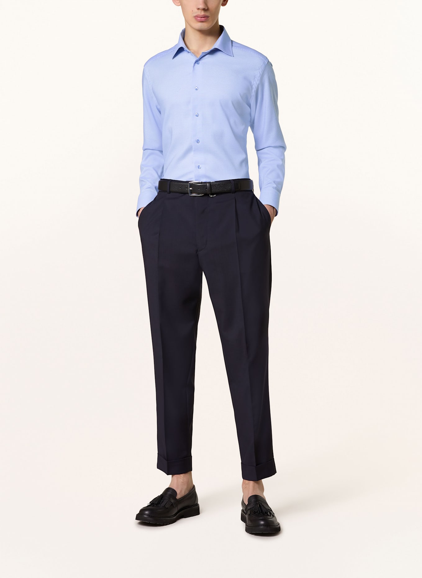 ETON Košile Slim Fit: MODRÁ / BÍLÁ