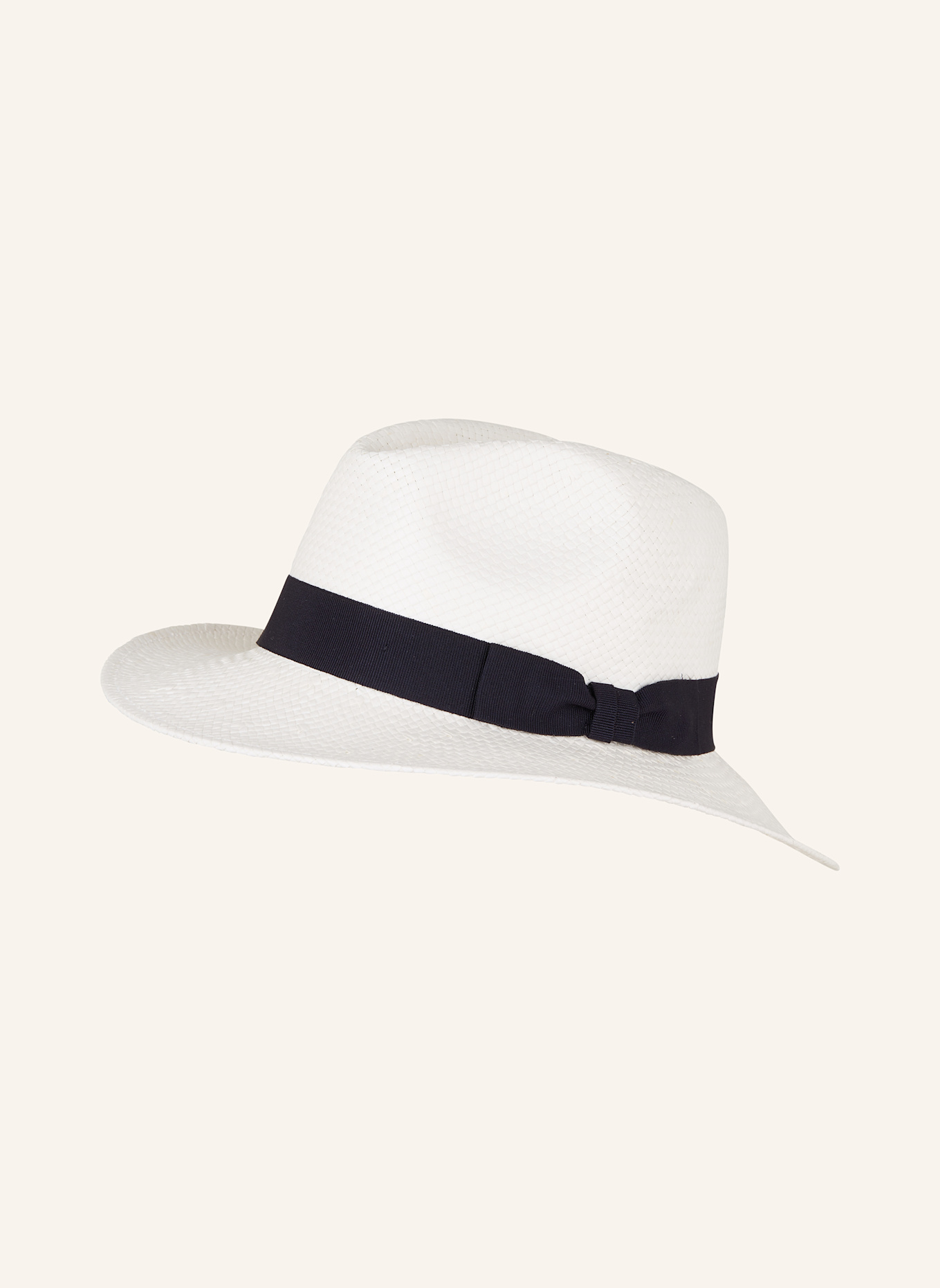 ETON Strohhut FEDORA: WEISS / DUNKELBLAU