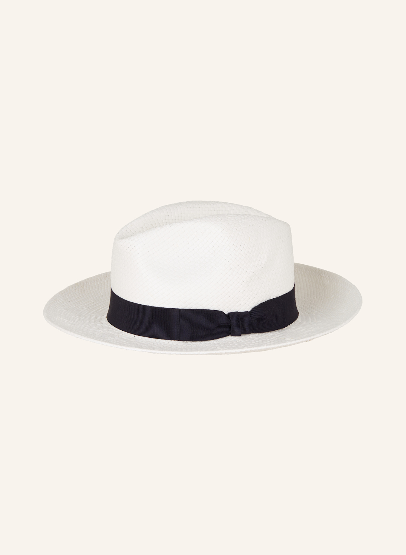 ETON Strohhut FEDORA: WEISS / DUNKELBLAU