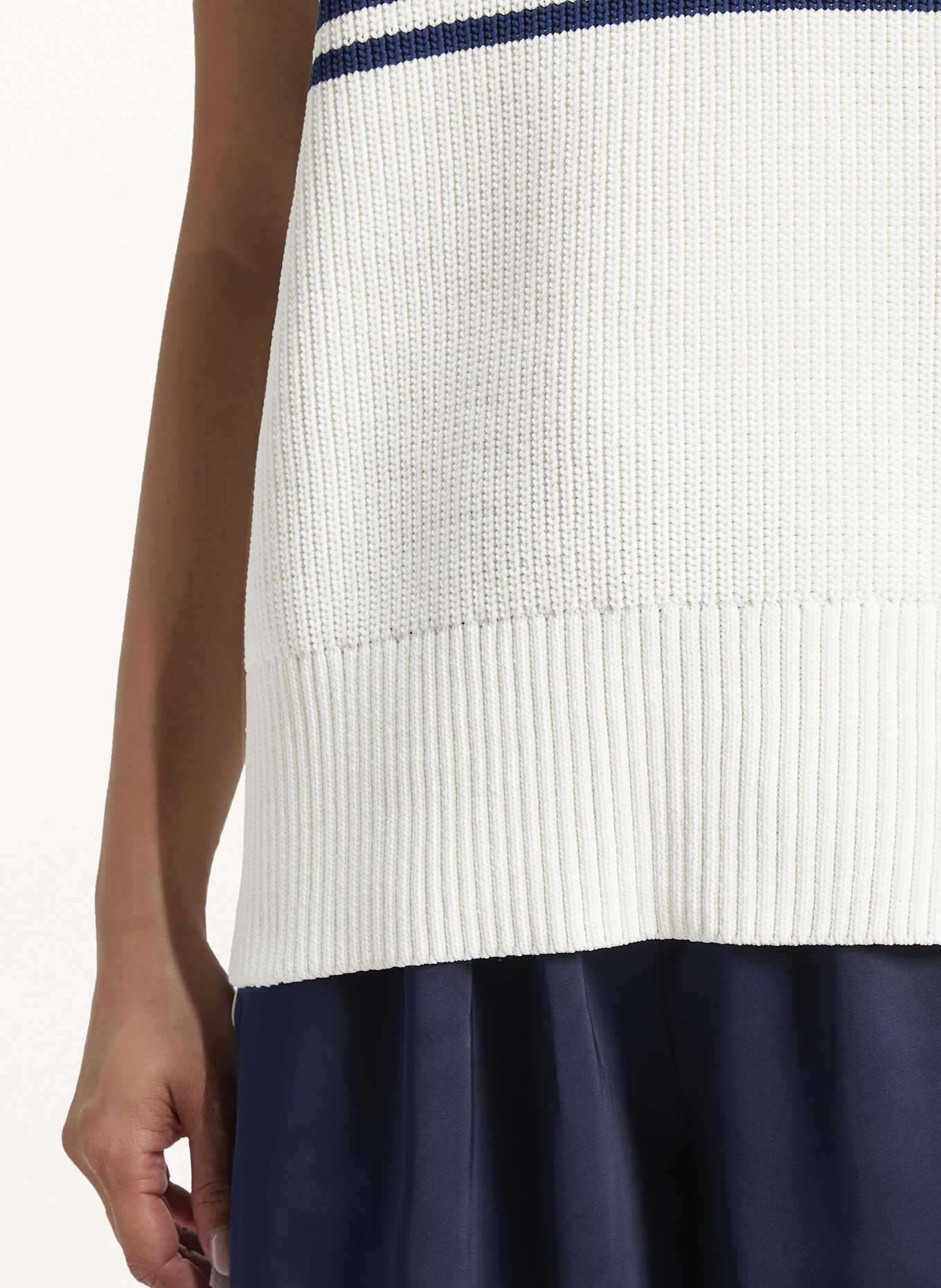 adidas Originals Pullunder 3 STRIPE KNITTED: WEISS / DUNKELBLAU