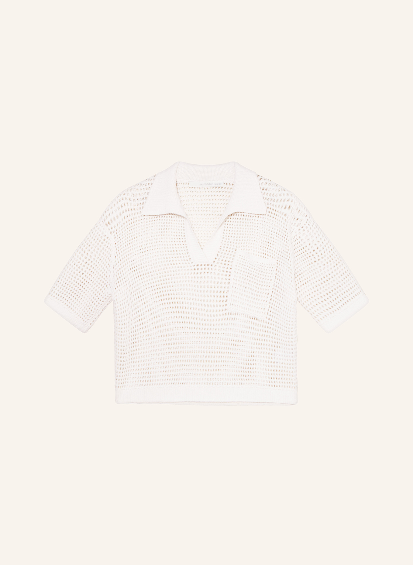 HERZEN'S ANGELEGENHEIT Koszulka polo z dzianiny z dodatkiem kaszmiru: ECRU