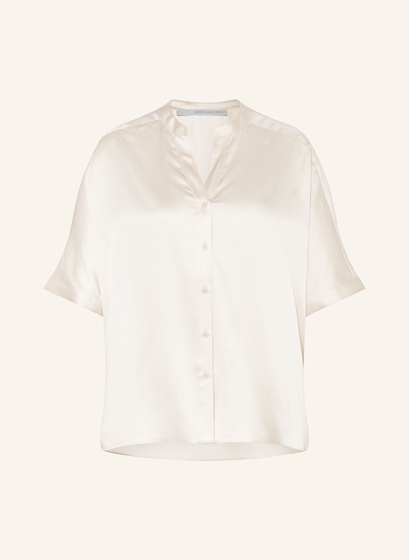 HERZEN'S ANGELEGENHEIT Hemdbluse aus Seide: CREME