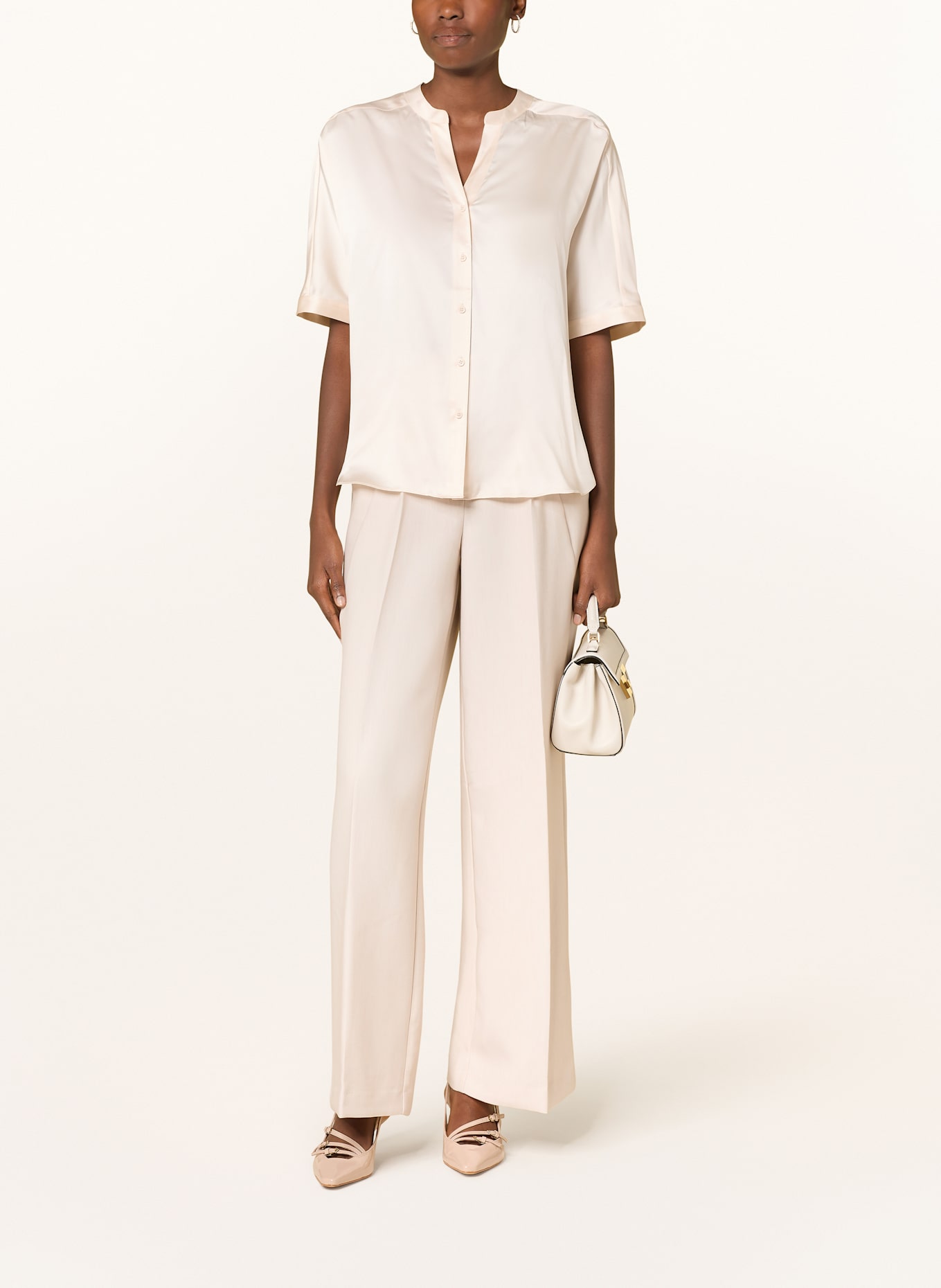 HERZEN'S ANGELEGENHEIT Hemdbluse aus Seide: CREME