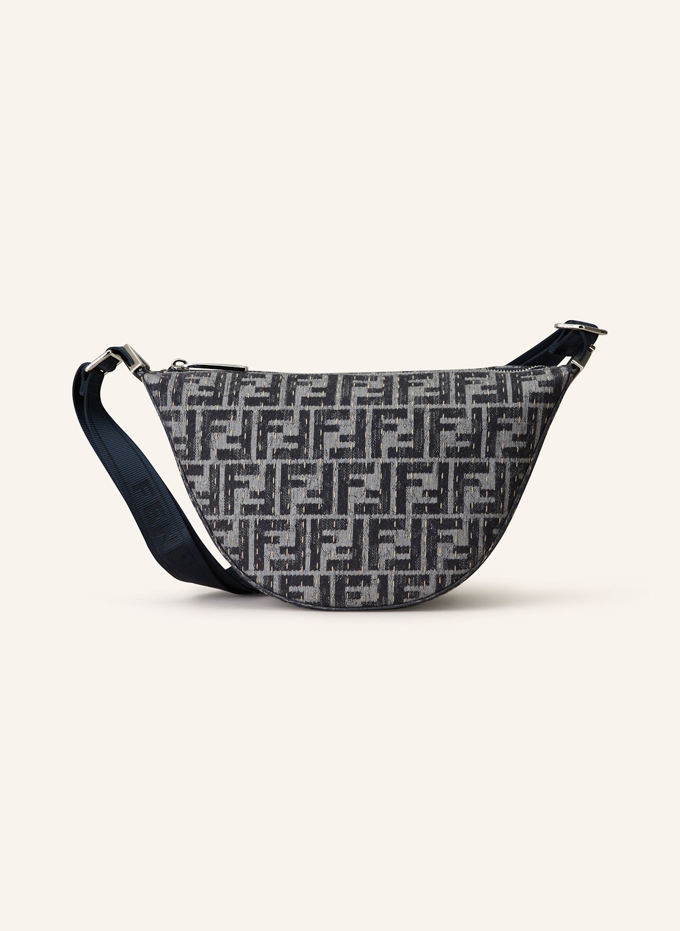 FENDI Crossbody bag MELON SMALL: BLUE GRAY / DARK BLUE / LIGHT BROWN