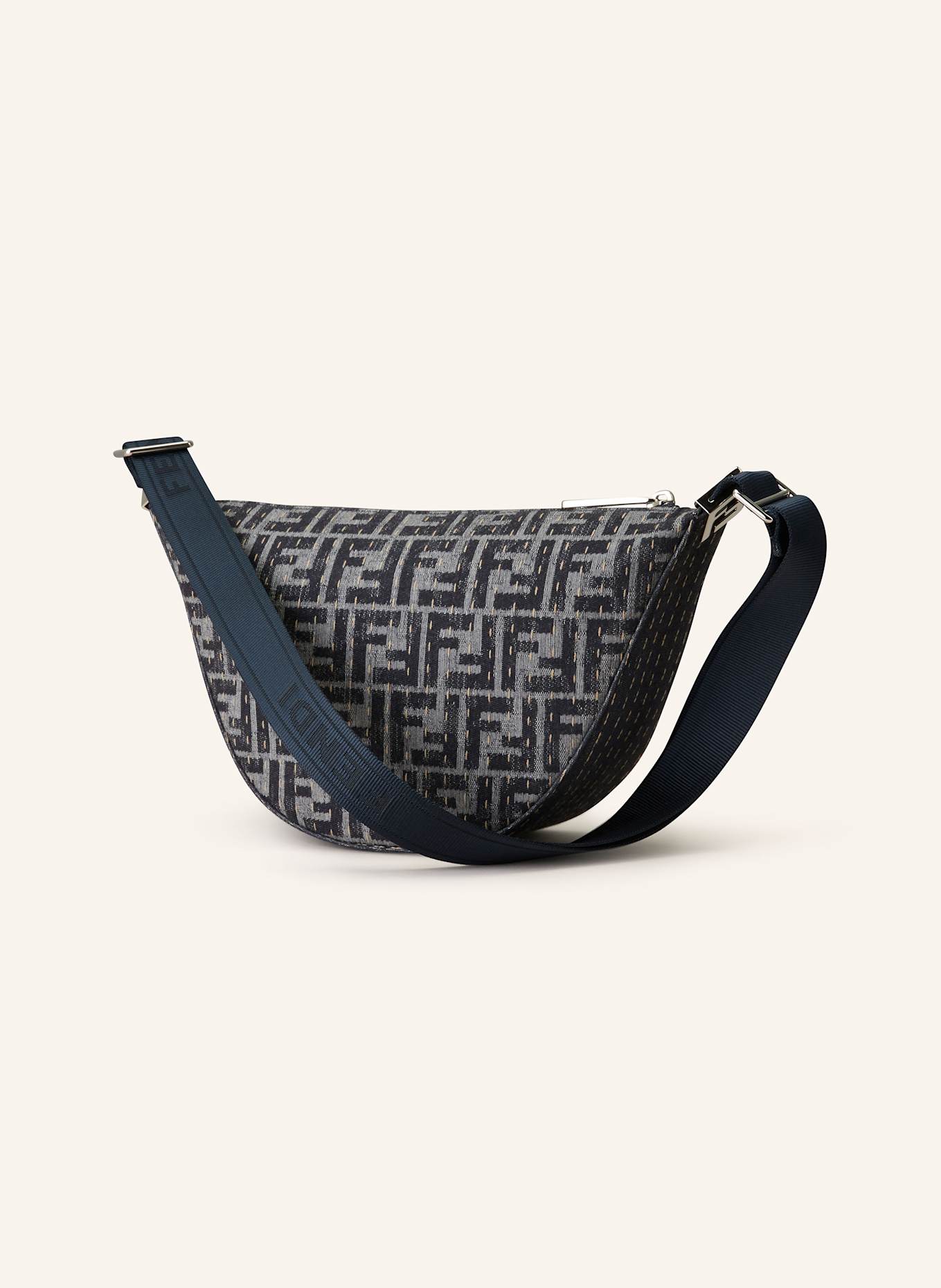 FENDI Crossbody bag MELON SMALL: BLUE GRAY / DARK BLUE / LIGHT BROWN