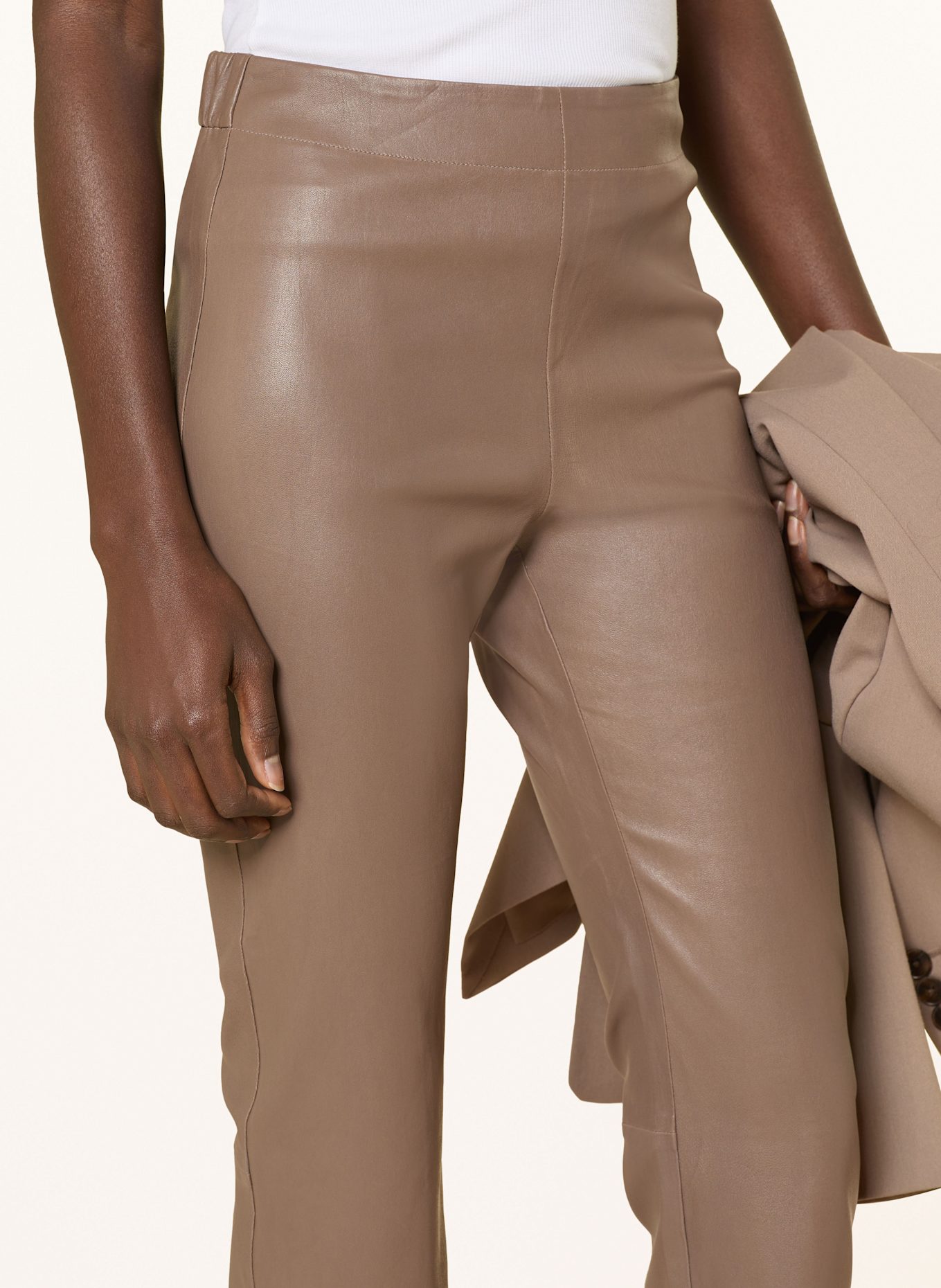 InWear 7/8 kalhoty z kůže: SVĚTLE HNĚDÁ