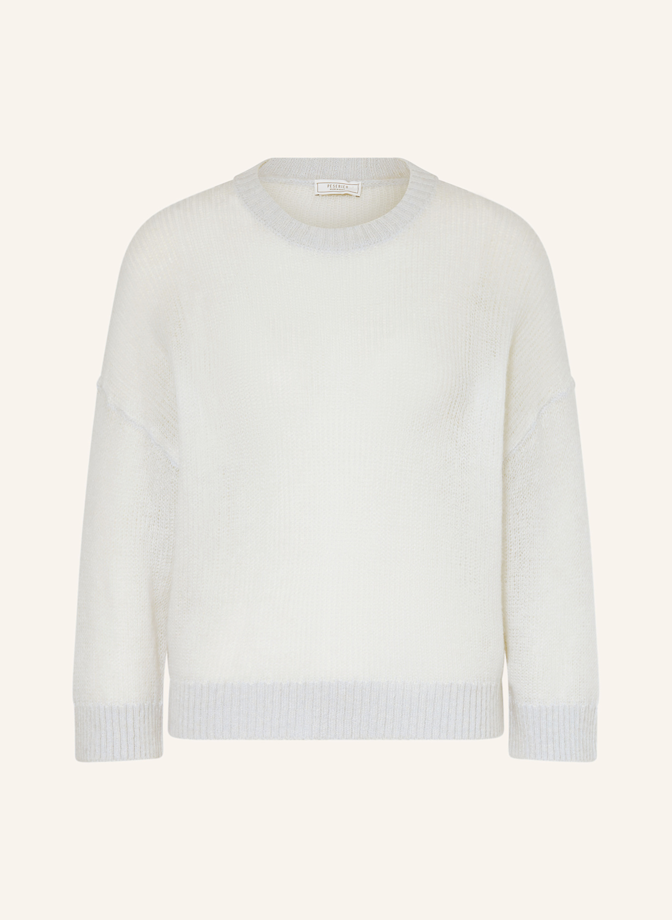 PESERICO Pullover mit Alpaka und Glitzergarn: HELLGRAU