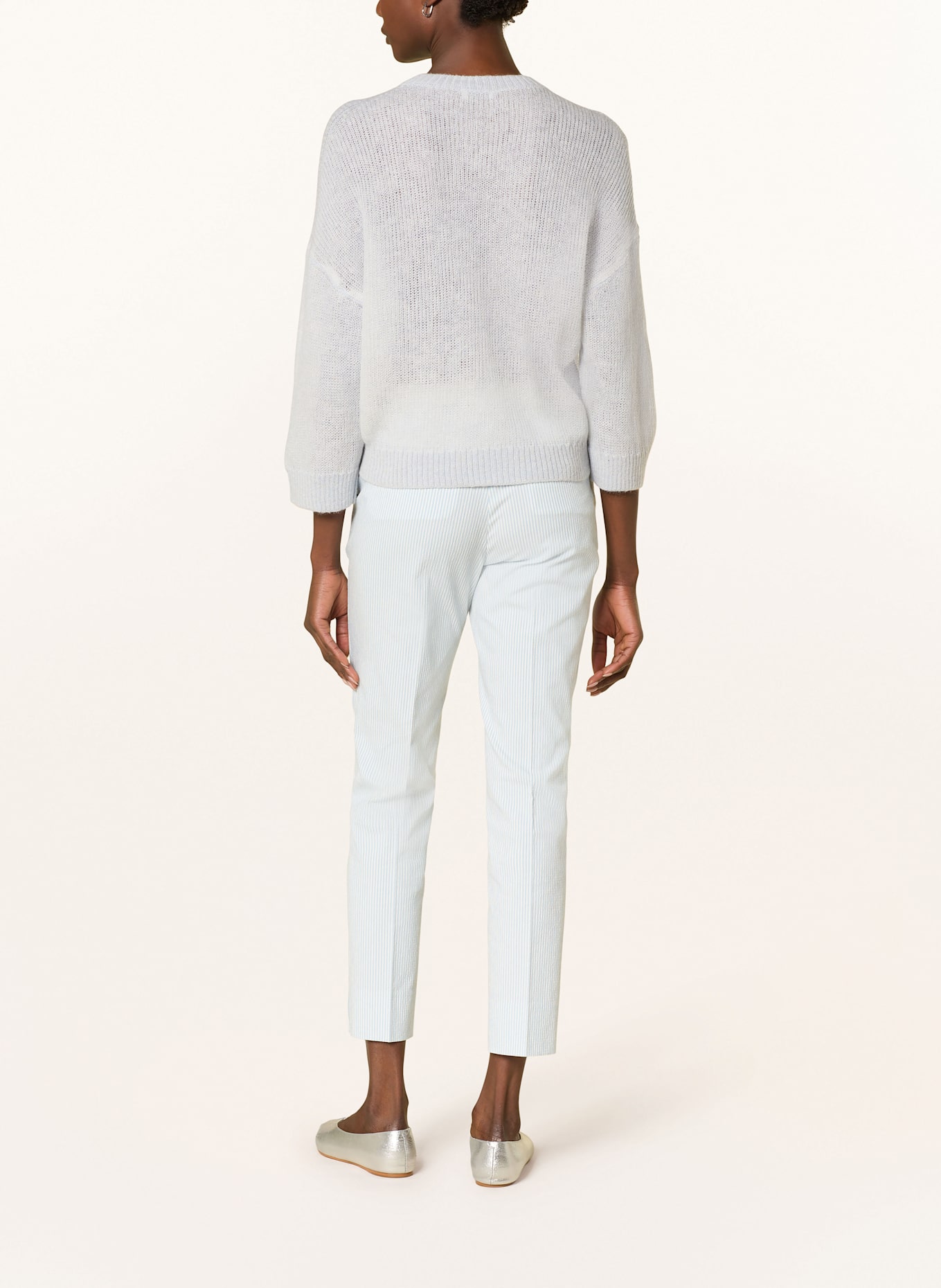 PESERICO Pullover mit Alpaka und Glitzergarn: HELLGRAU