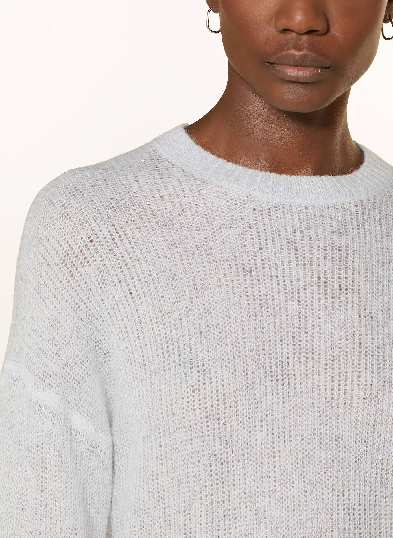 PESERICO Pullover mit Alpaka und Glitzergarn: HELLGRAU