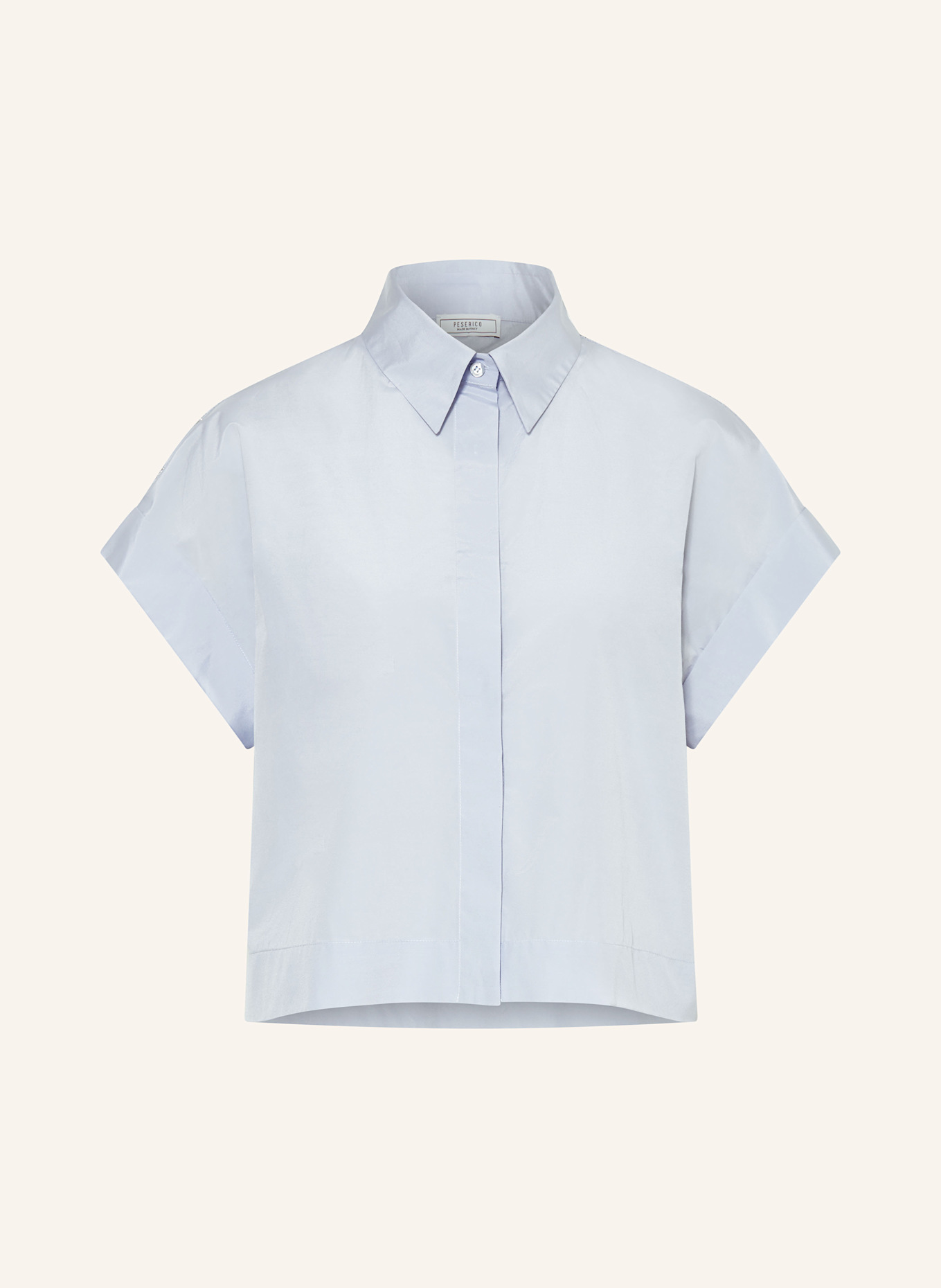 PESERICO Hemdbluse mit Schmucksteinen: HELLBLAU