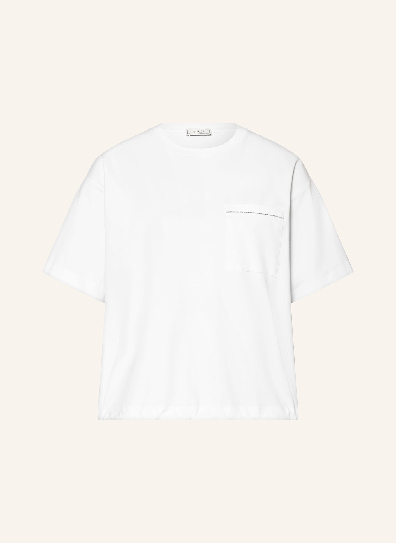 PESERICO T-shirt with decorative gems: WHITE