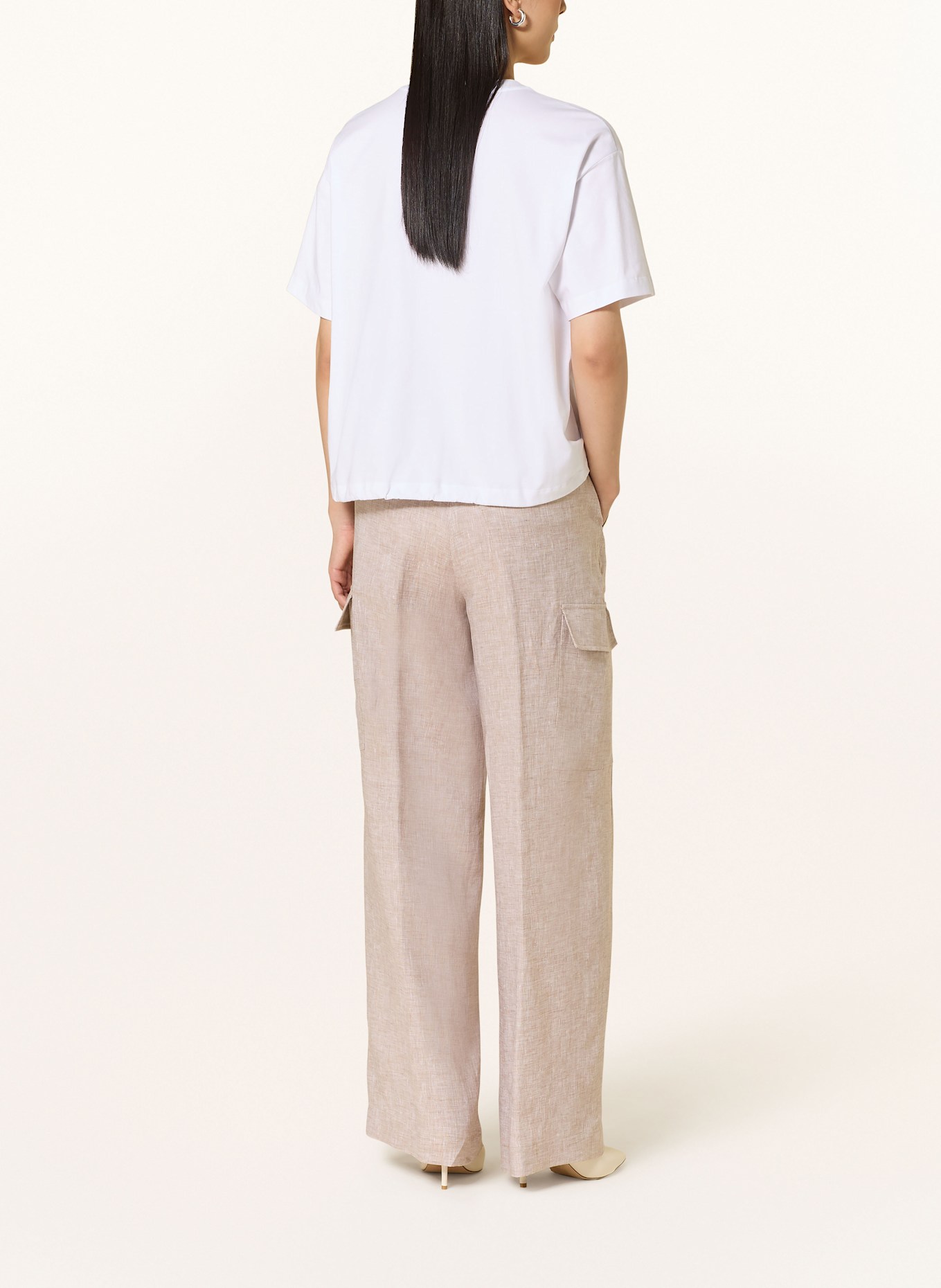 PESERICO T-shirt with decorative gems: WHITE