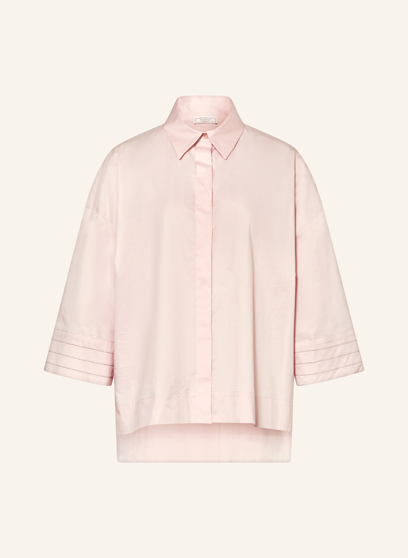 PESERICO Hemdbluse mit 3/4-Arm und Schmuckperlen: ROSÉ