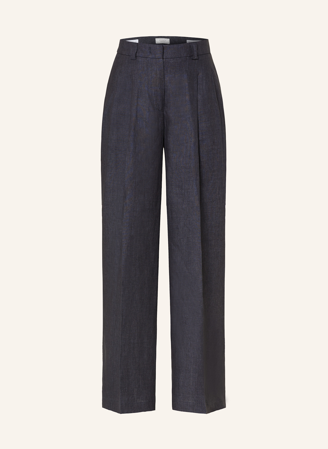 PESERICO Marlenehose aus Leinen: DUNKELBLAU
