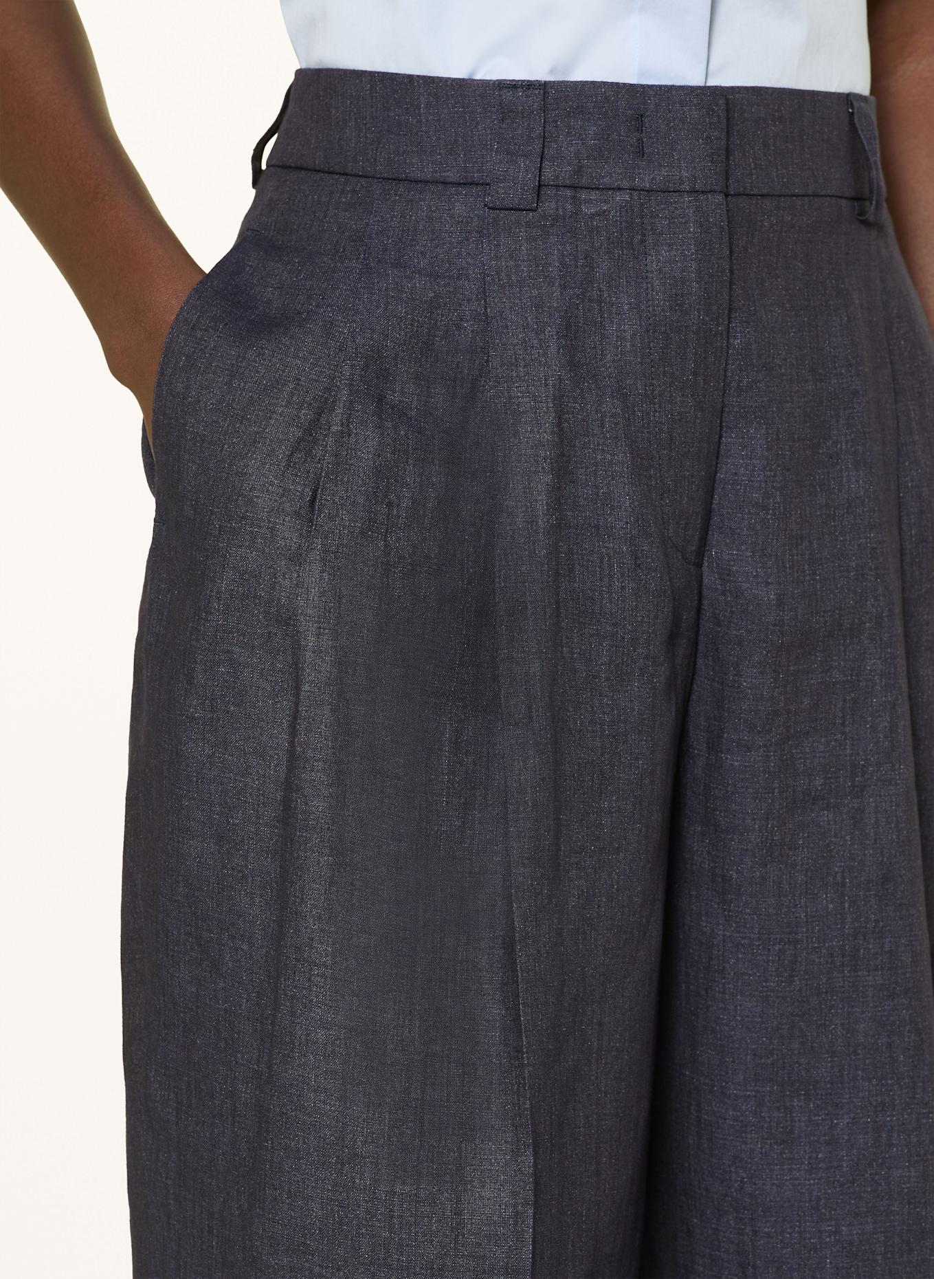 PESERICO Marlenehose aus Leinen: DUNKELBLAU