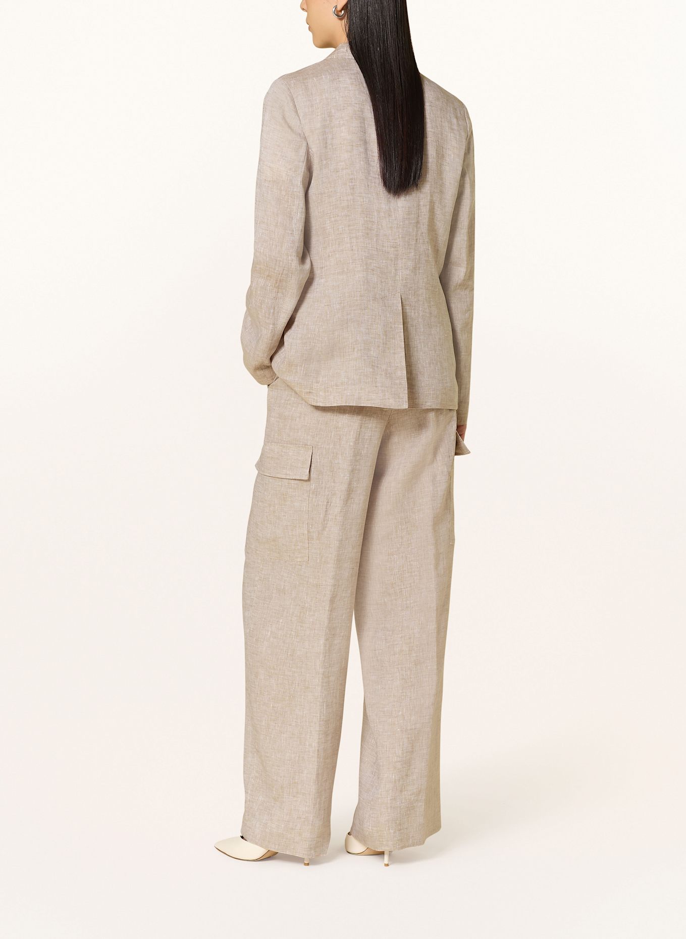 PESERICO Cargohose aus Leinen: HELLBRAUN