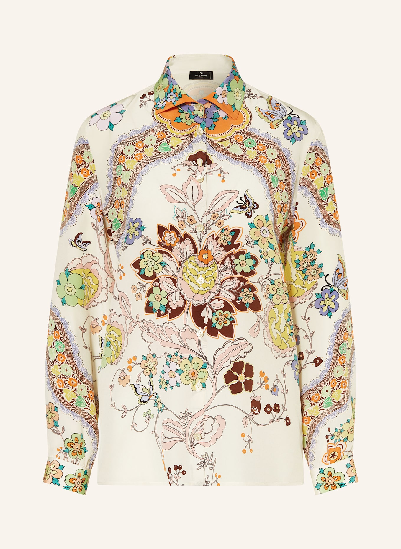 ETRO Koszula z jedwabiu: ECRU / ŻÓŁTY / CIEMNOCZERWONY