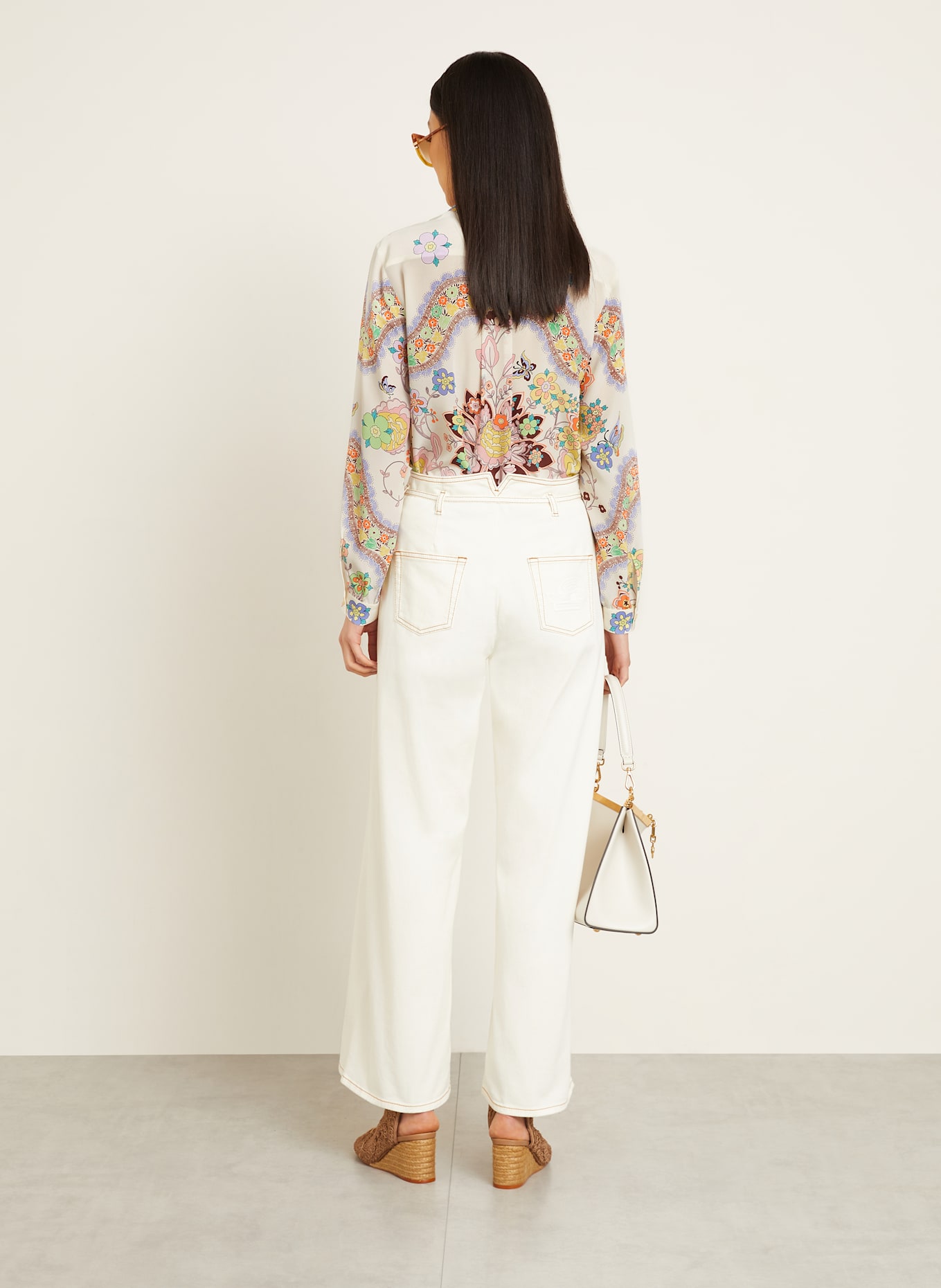 ETRO Koszula z jedwabiu: ECRU / ŻÓŁTY / CIEMNOCZERWONY