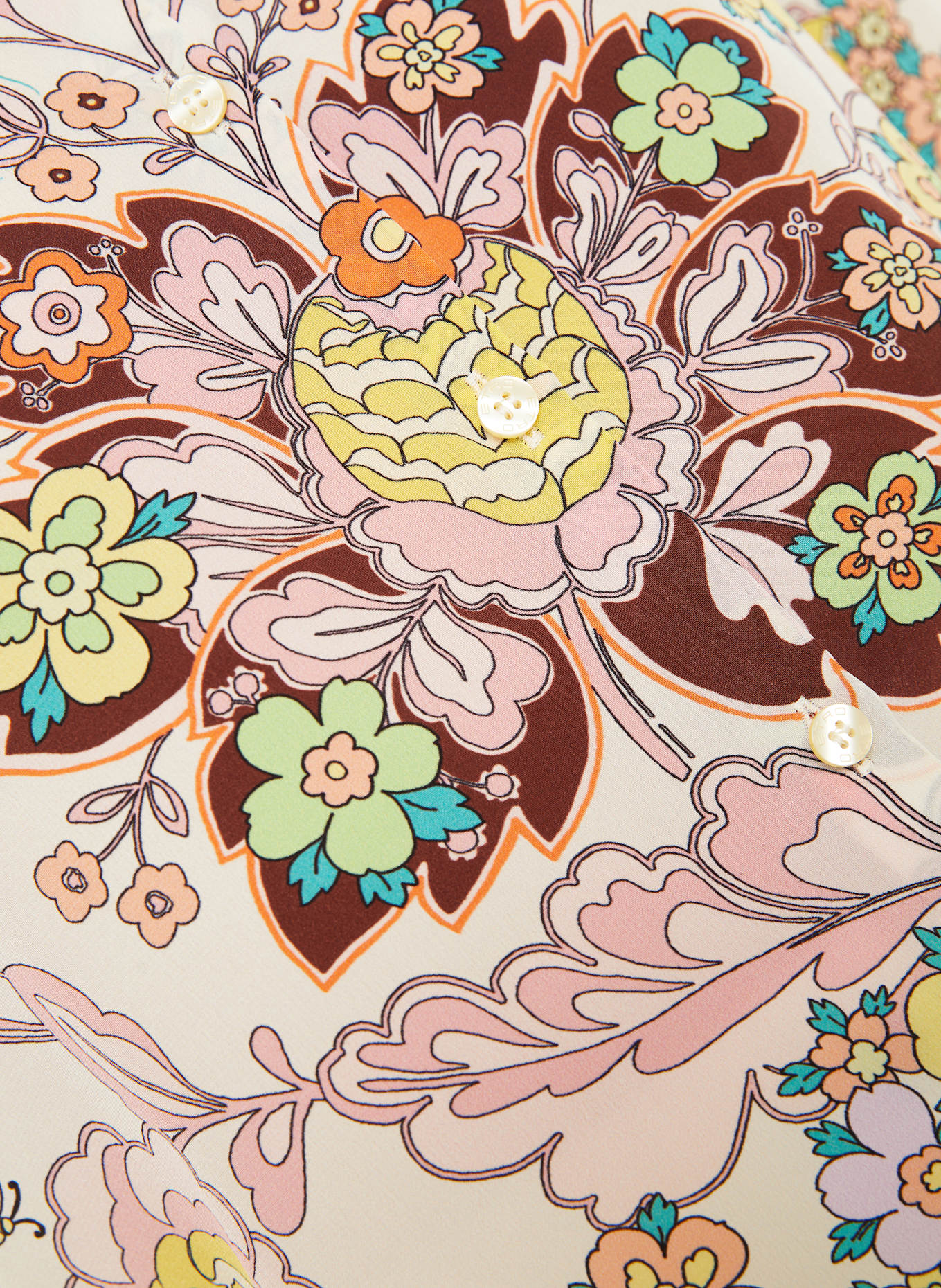 ETRO Koszula z jedwabiu: ECRU / ŻÓŁTY / CIEMNOCZERWONY