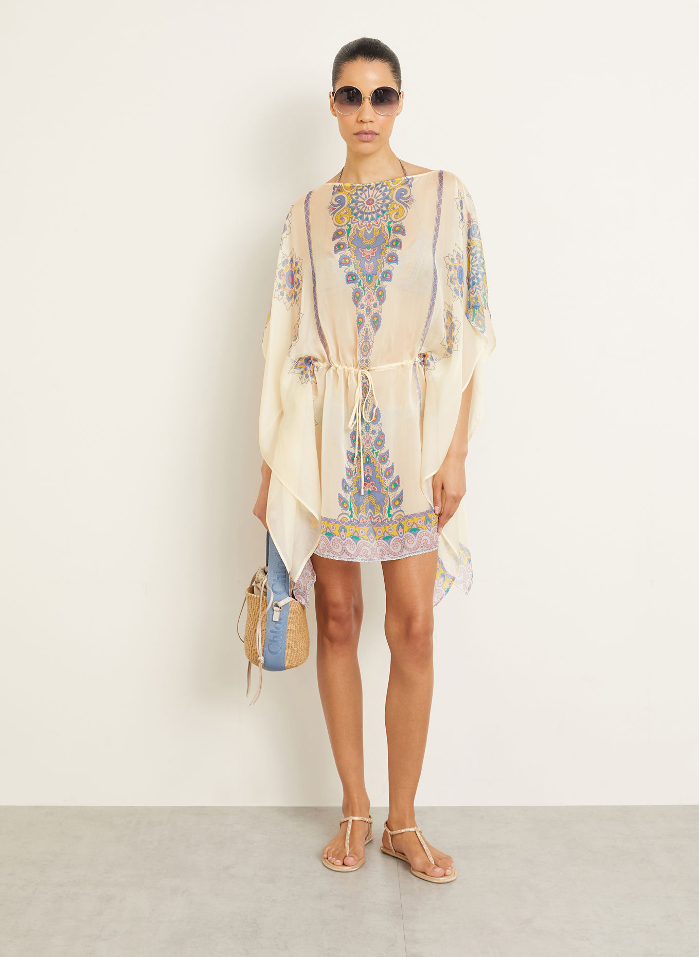 ETRO Silk tunic: LIGHT YELLOW / BLUE / PINK
