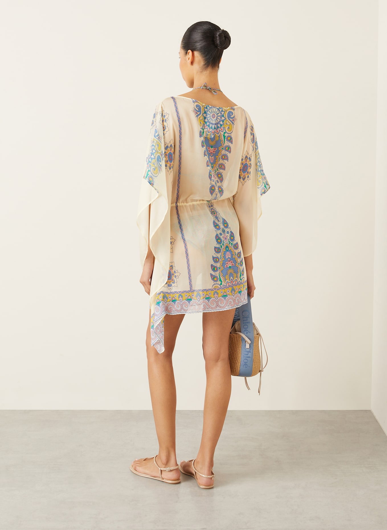 ETRO Silk tunic: LIGHT YELLOW / BLUE / PINK