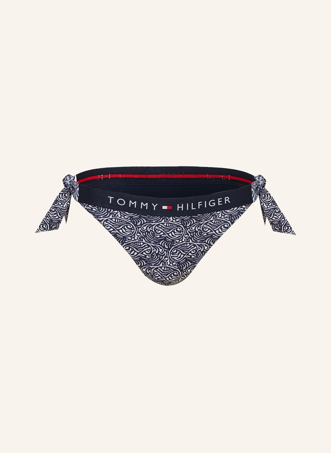 TOMMY HILFIGER Triangel-Bikini-Hose: DUNKELBLAU / WEISS