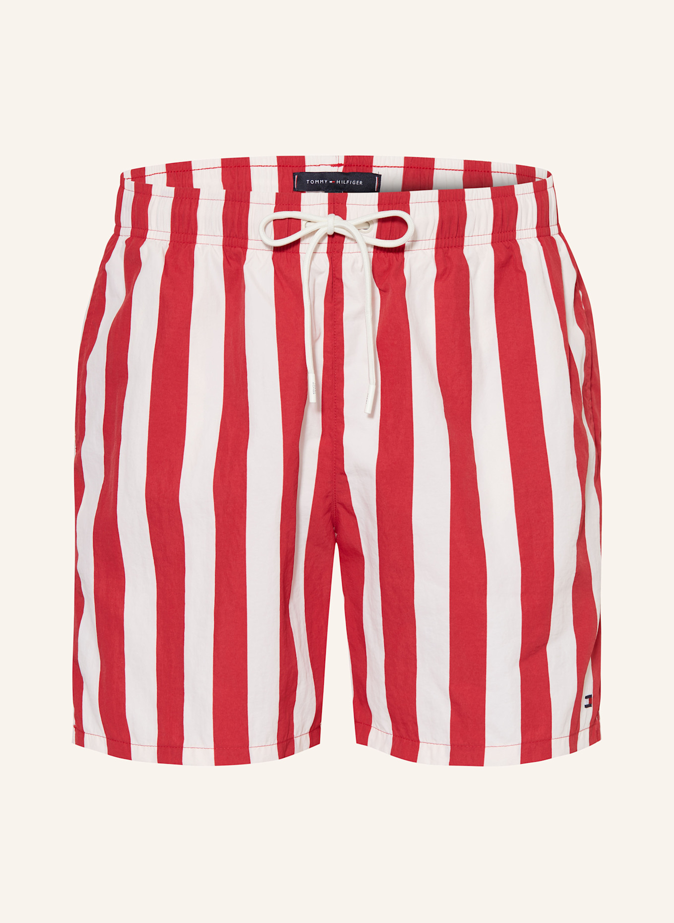 TOMMY HILFIGER Swim Shorts: RED/ WHITE