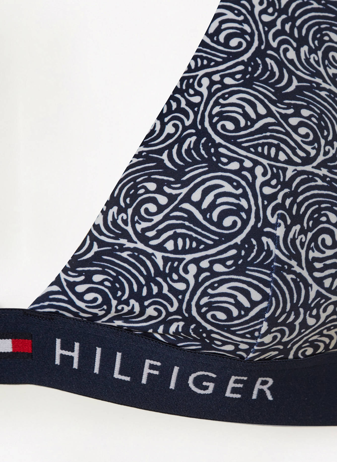 TOMMY HILFIGER Neckholder-Bikini-Top: DUNKELBLAU/ WEISS