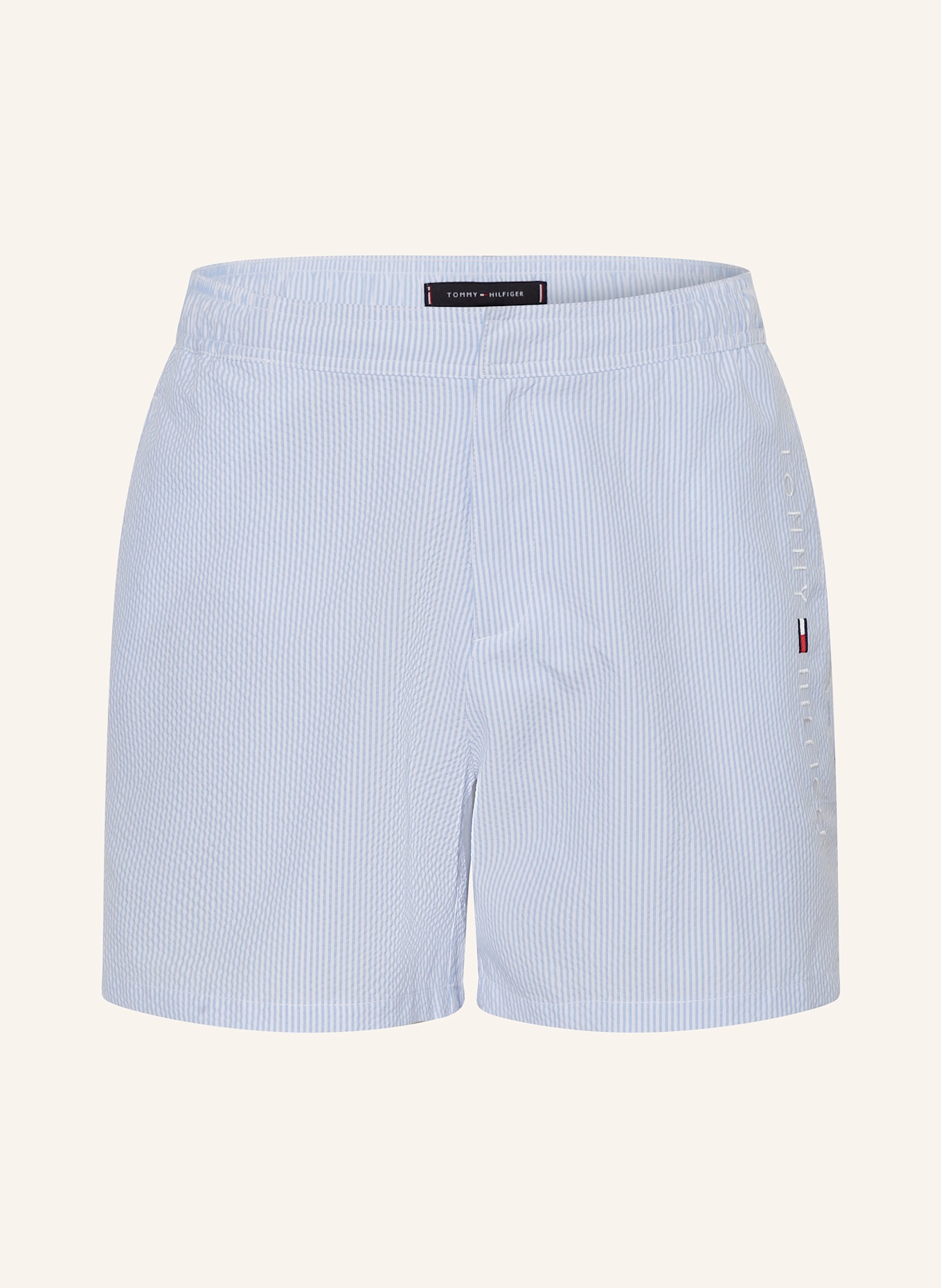TOMMY HILFIGER Badeshorts: HELLBLAU/ WEISS