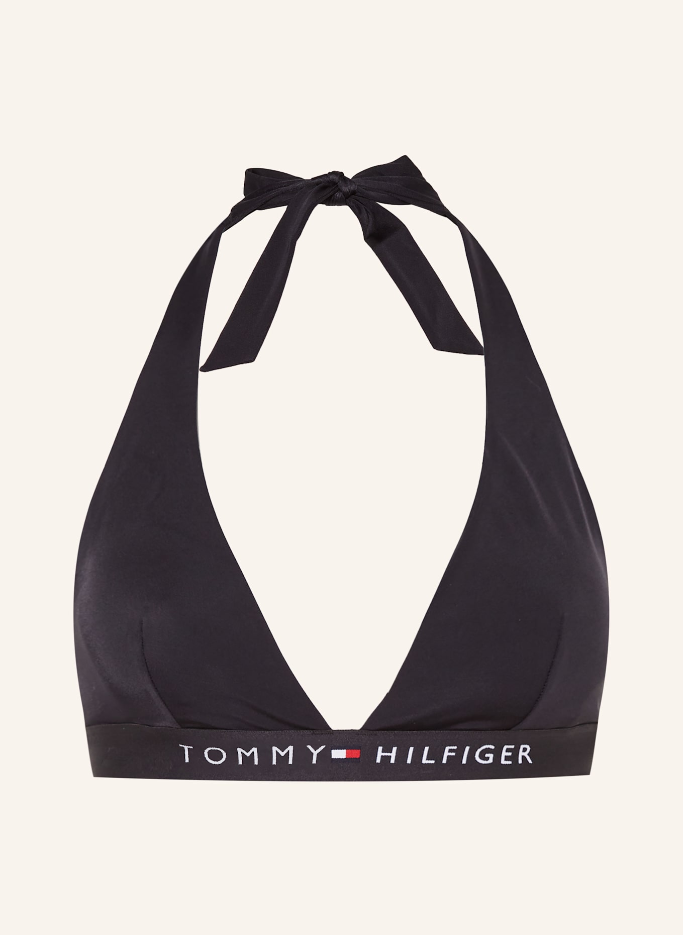 TOMMY HILFIGER Neckholder-Bikini-Top: SCHWARZ