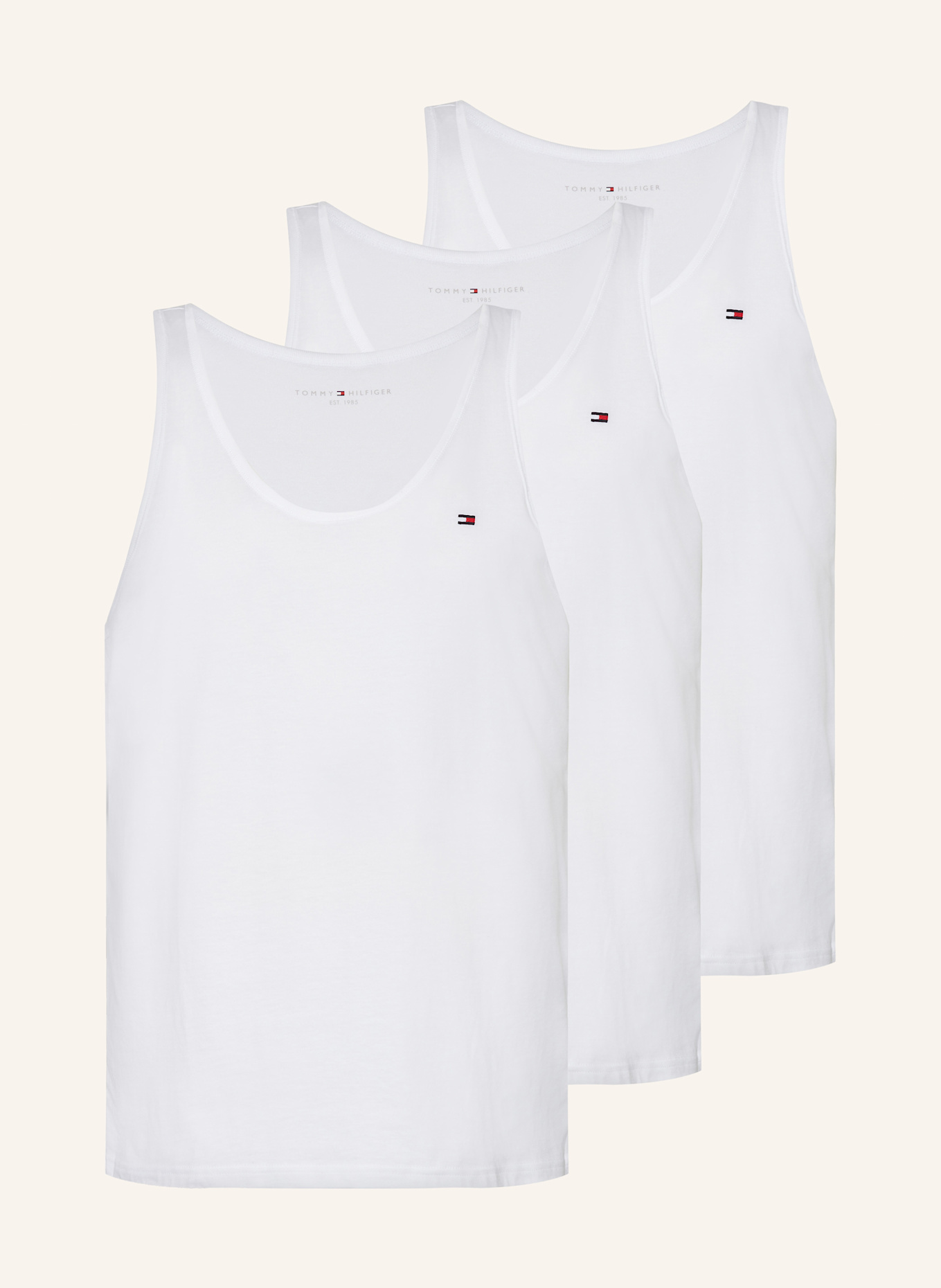 TOMMY HILFIGER 3er-Pack Unterhemden SIGNATURE SOLIDS ESSENTIALS: WEISS